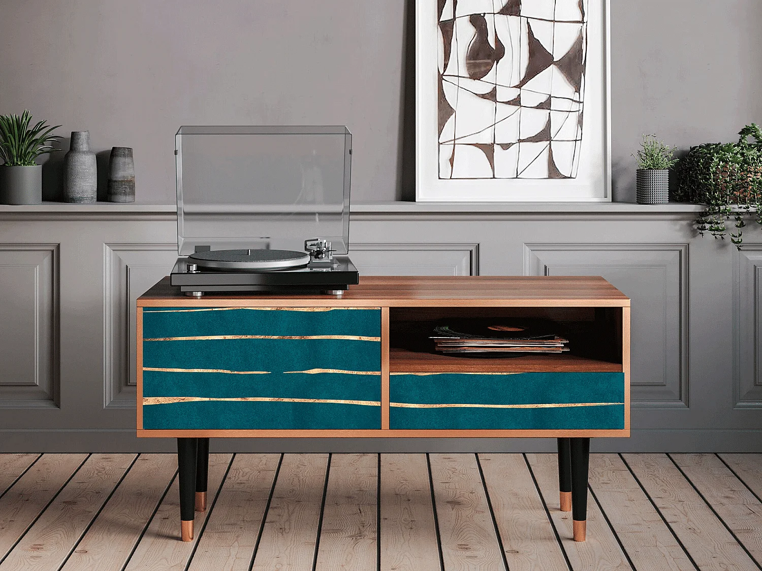 Mobile TV - 115х59х48 cm - T3 - Ocean Drive, Noce