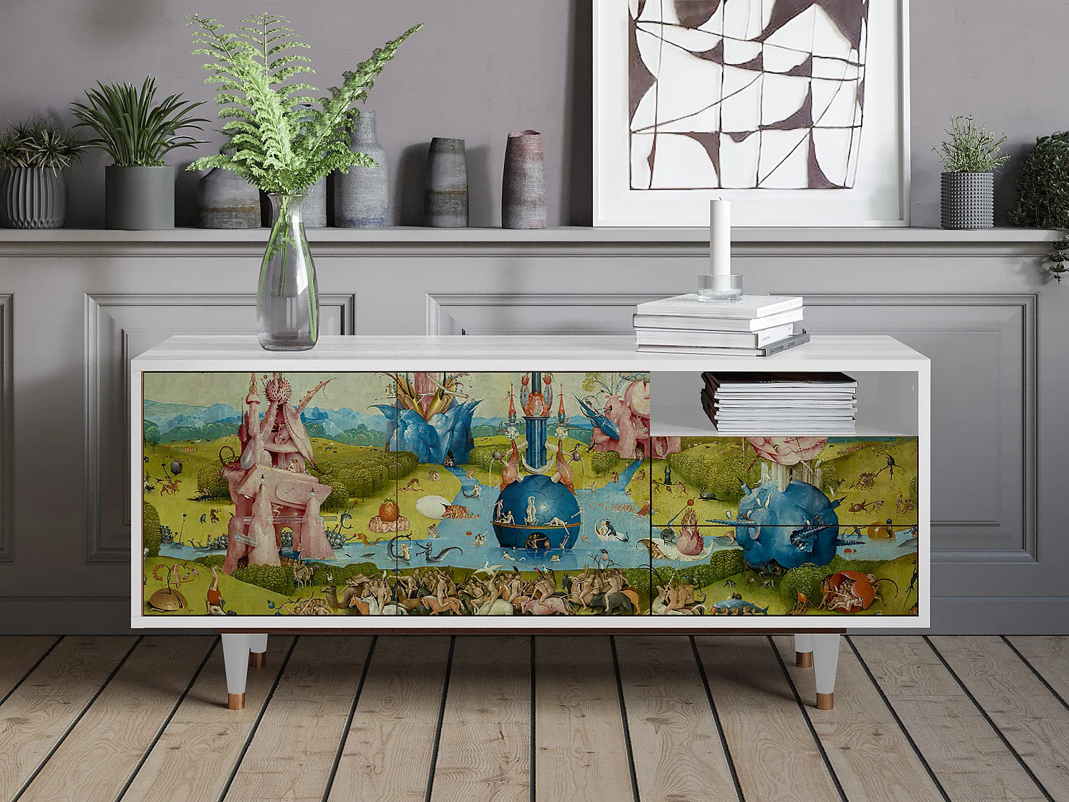 Meuble TV - 125х56х41 cm - T7 - The Garden 2 by Bosch, Blanc