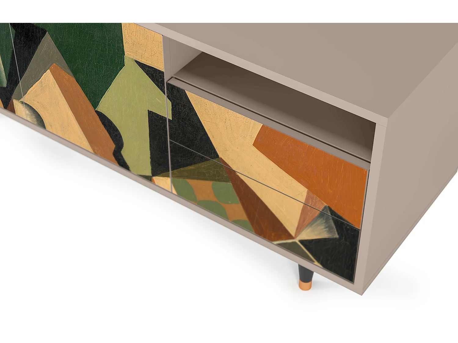 TV-Möbel - 125х56х41 cm - T7 - Glass and Checkerboard, Latte