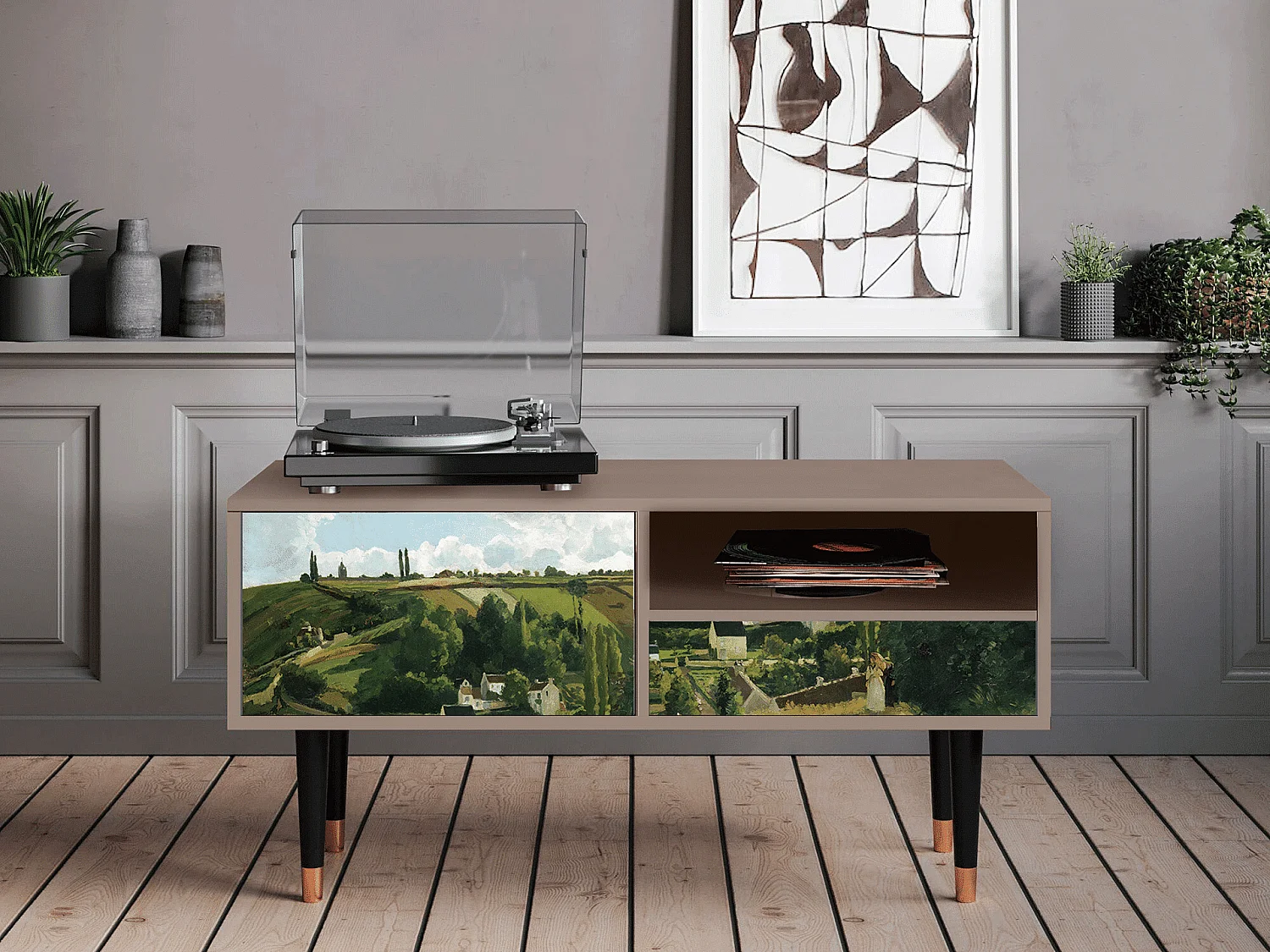 Szafka RTV - 115х59х48 cm - T3 - Jalais Hill by Pissarro, Latte