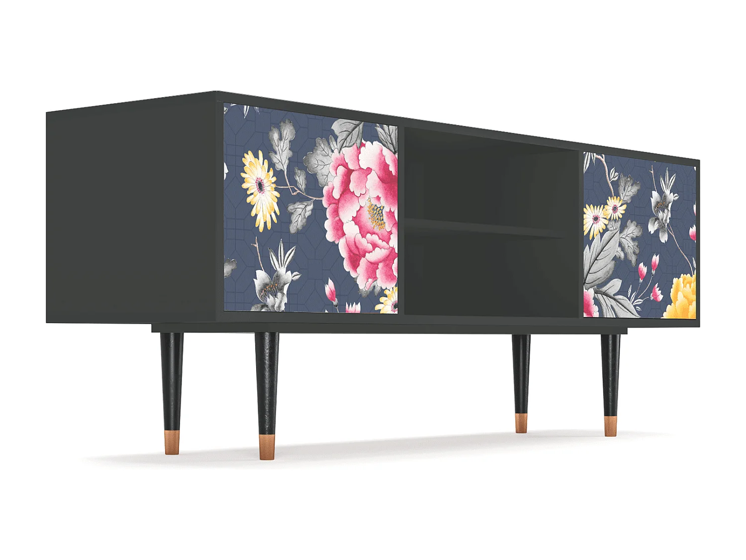 Szafka RTV - 170х69х48 cm - T2 - Dark Flower Bed, Antracyt