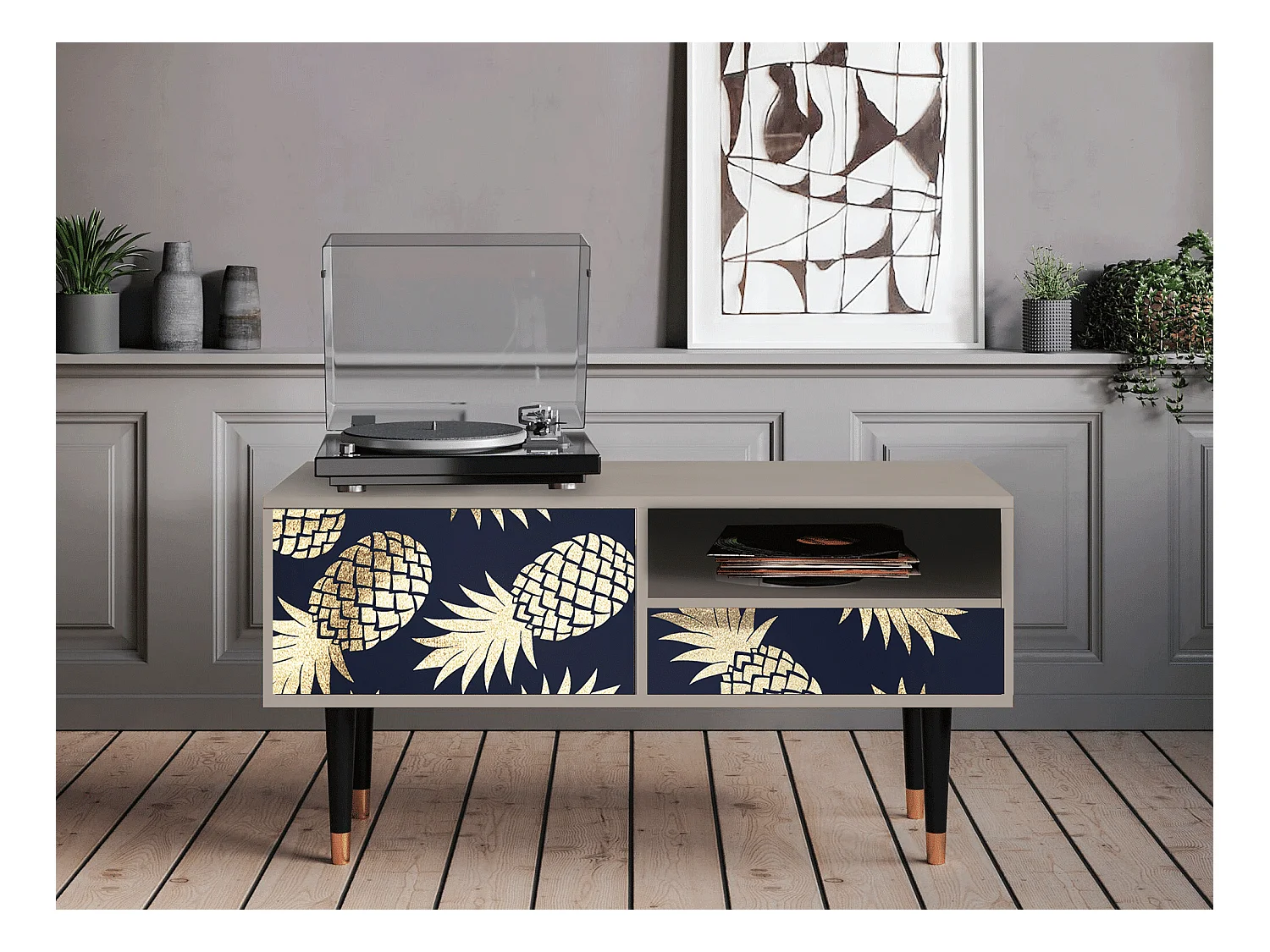Meuble TV - 115х59х48 cm - T3 - Sunny Pineaple, Sable