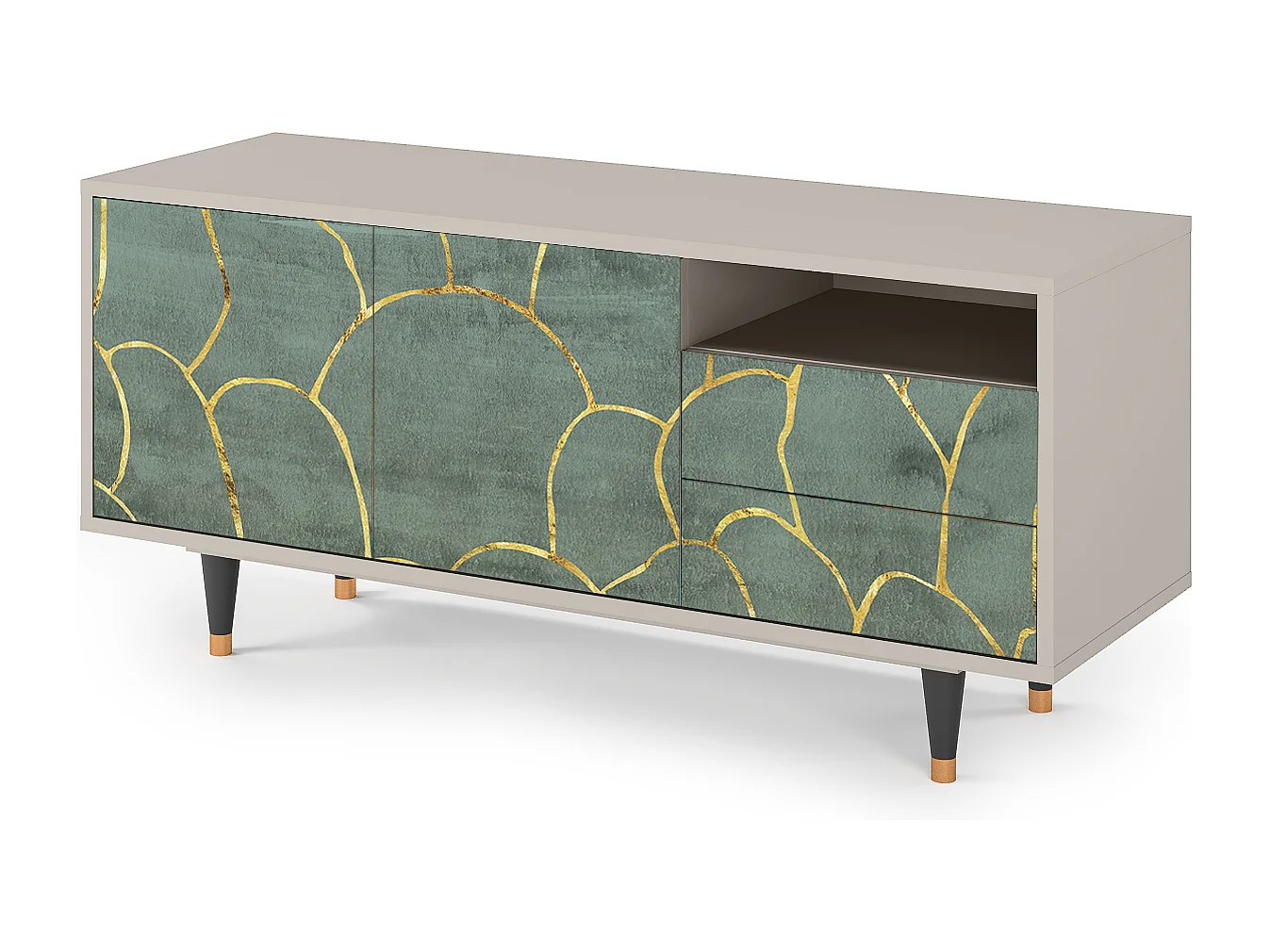 Mueble de TV - 125х56х41 cm - T7 - Magnificent Water Lily, Areia