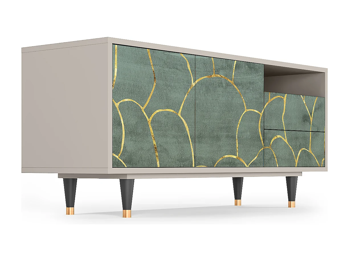 Mueble de TV - 125х56х41 cm - T7 - Magnificent Water Lily, Areia