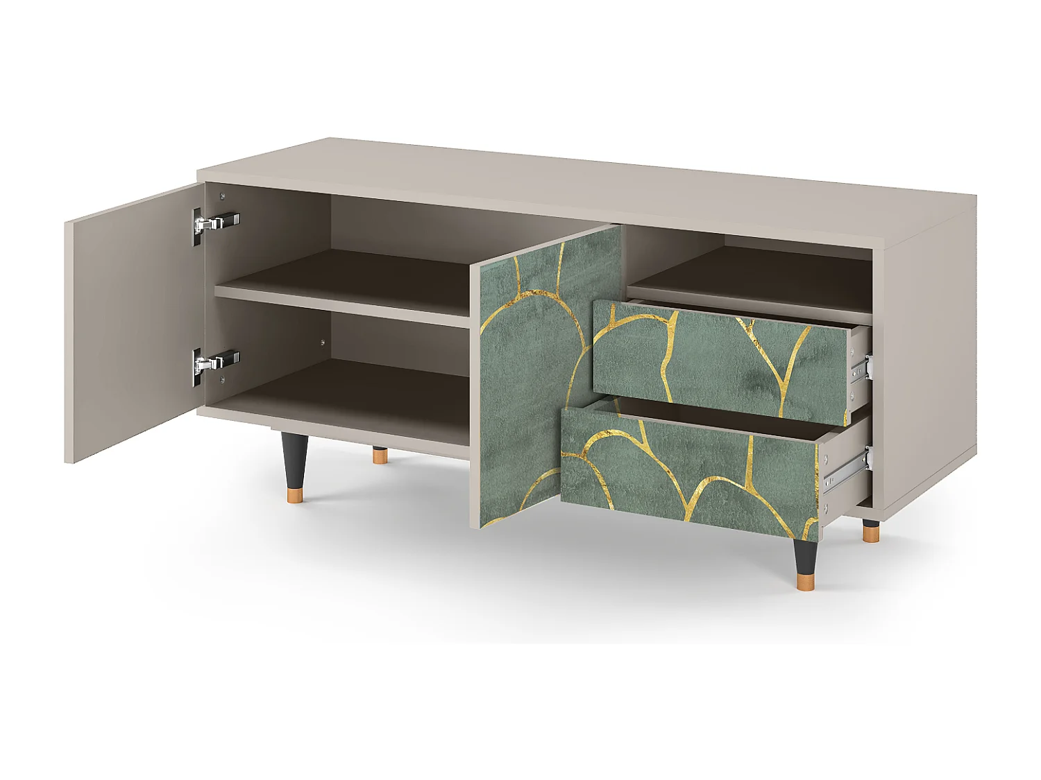 Mueble de TV - 125х56х41 cm - T7 - Magnificent Water Lily, Areia