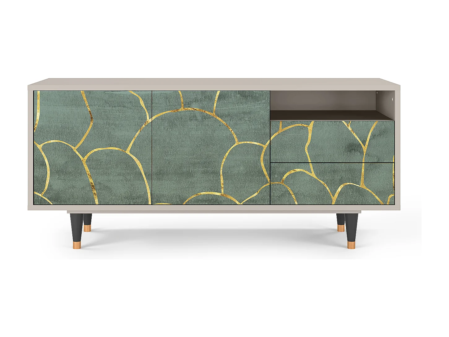 Meuble TV - 125х56х41 cm - T7 - Magnificent Water Lily, Sable