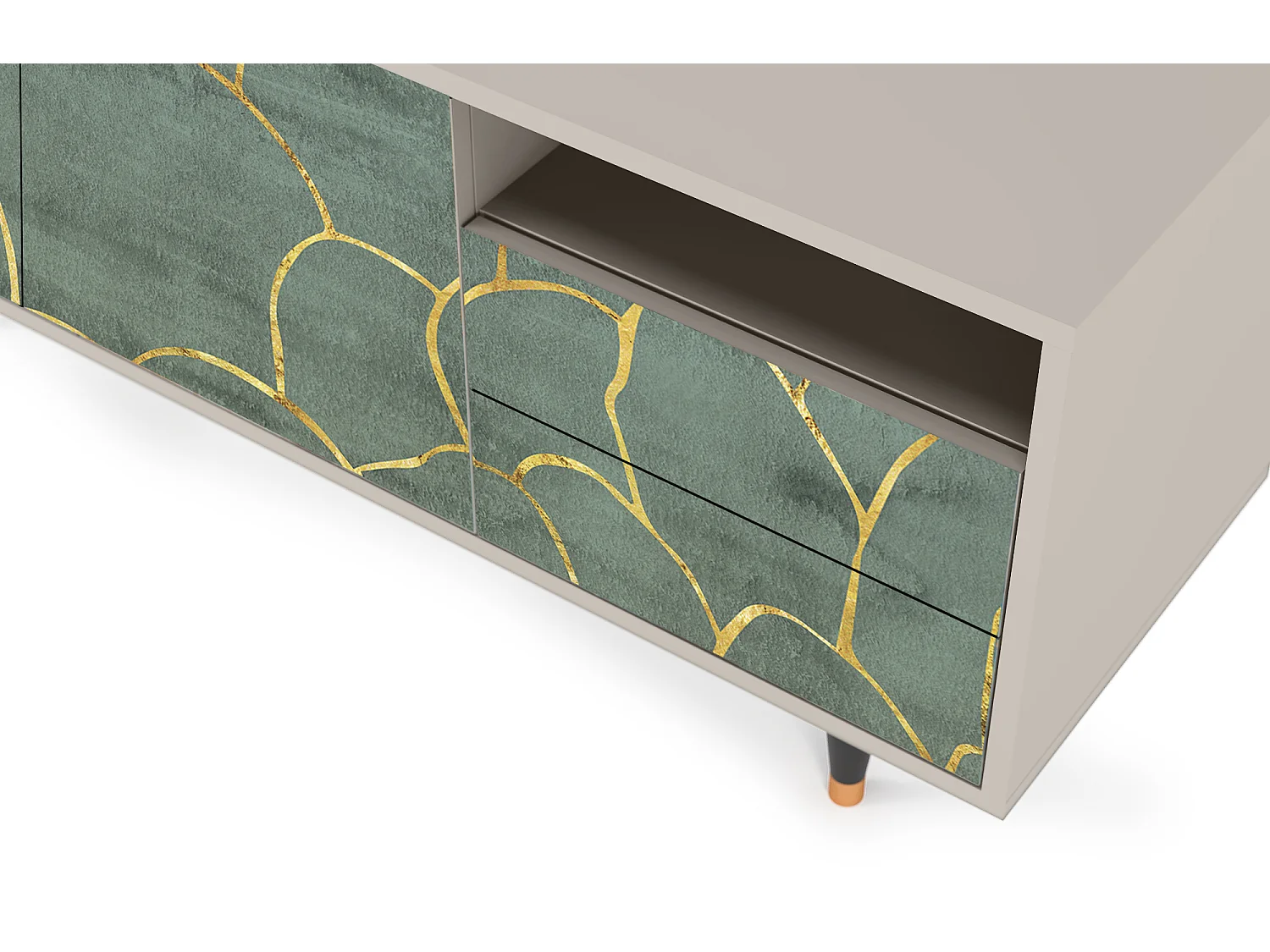 Meuble TV - 125х56х41 cm - T7 - Magnificent Water Lily, Sable