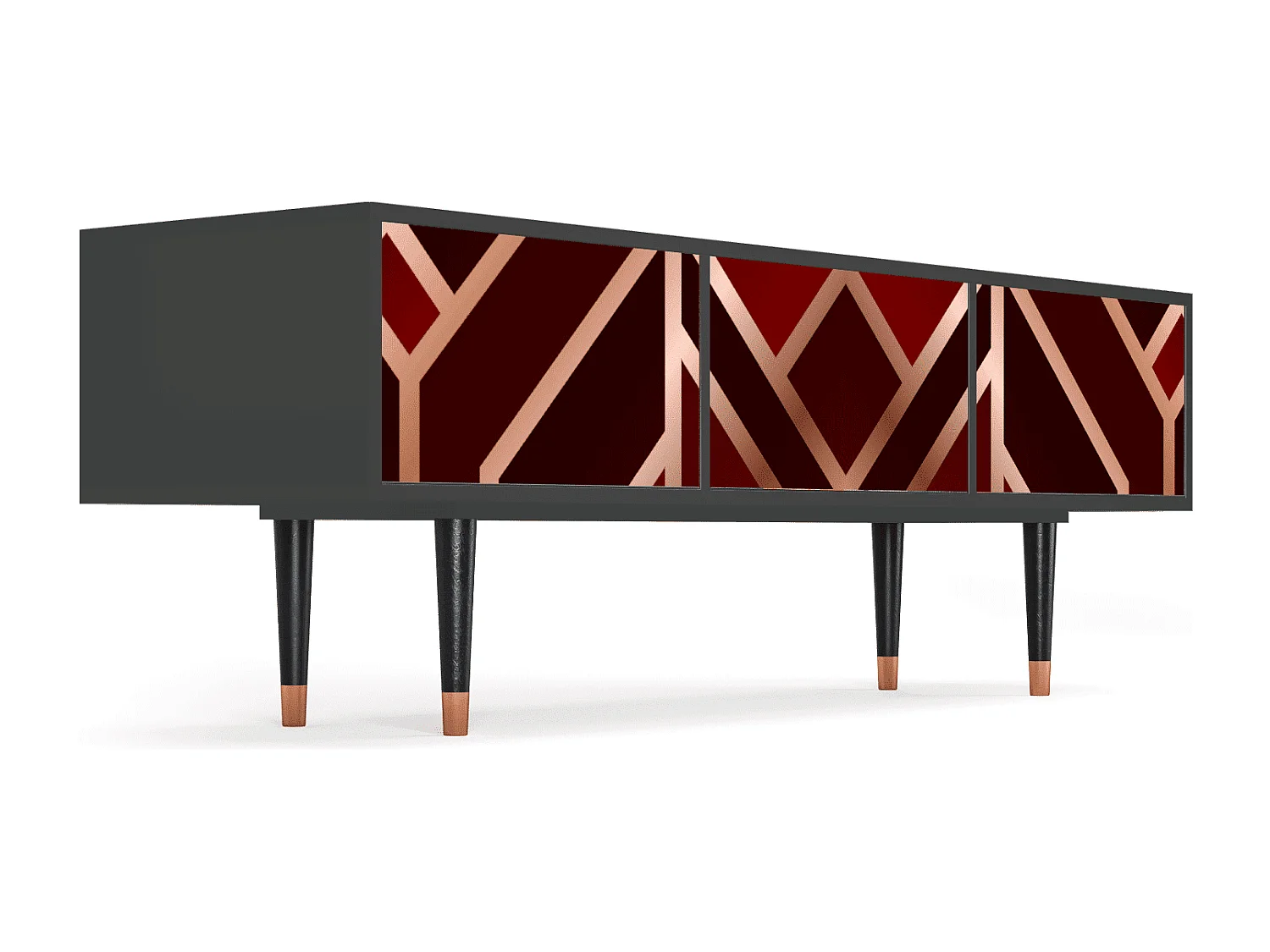 Meuble TV - 170х59х48 cm - T4 - Velvet 1920's, Anthracite