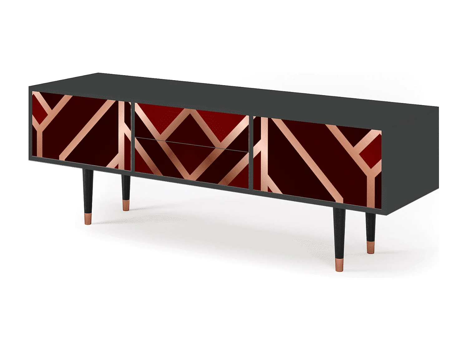 TV-meubel - 170х59х48 cm - T4 - Velvet 1920's, Antraciet