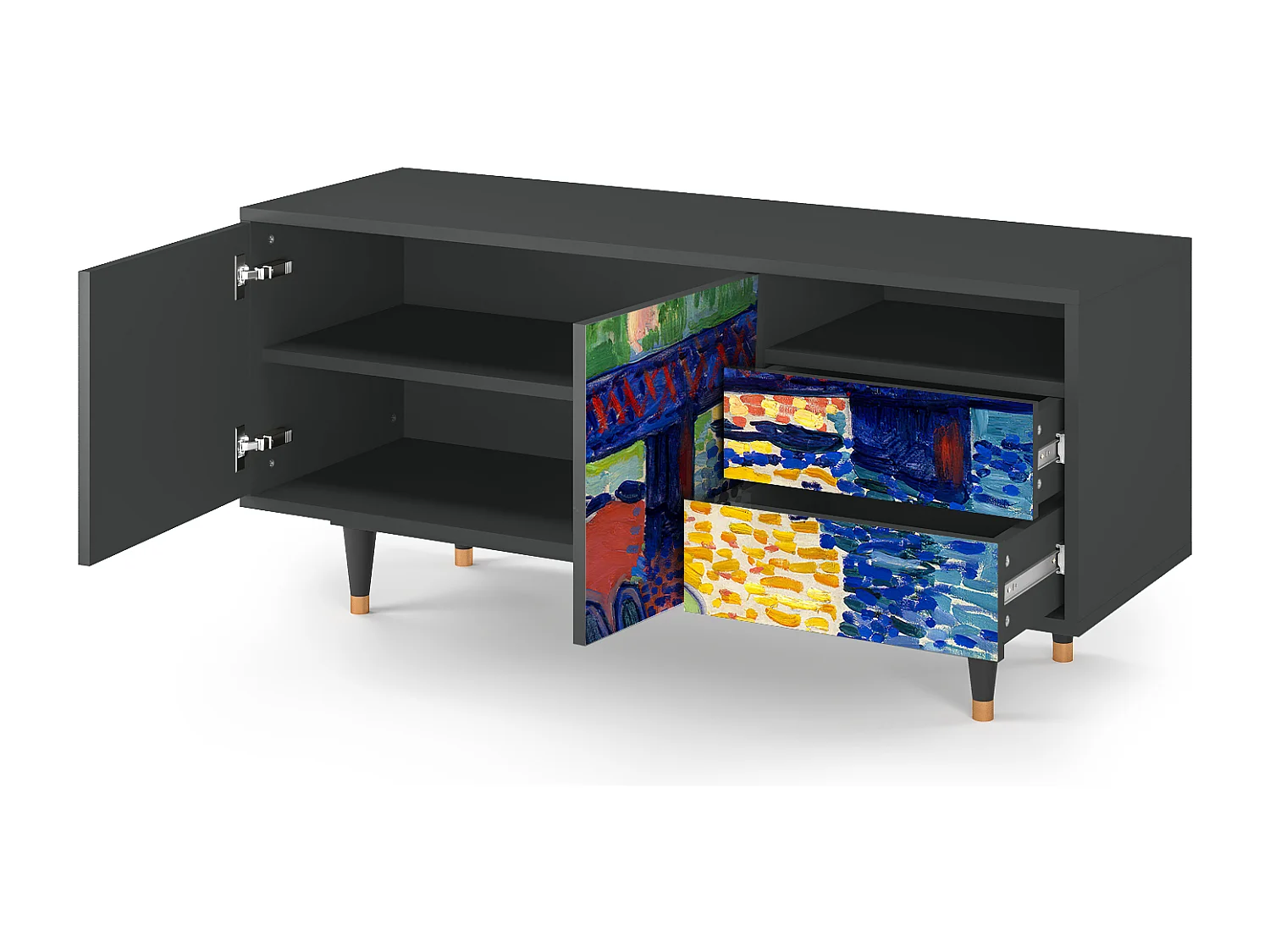 Mueble de TV - 125х56х41 cm - T7 - Charing Cross Bridge, Antracite