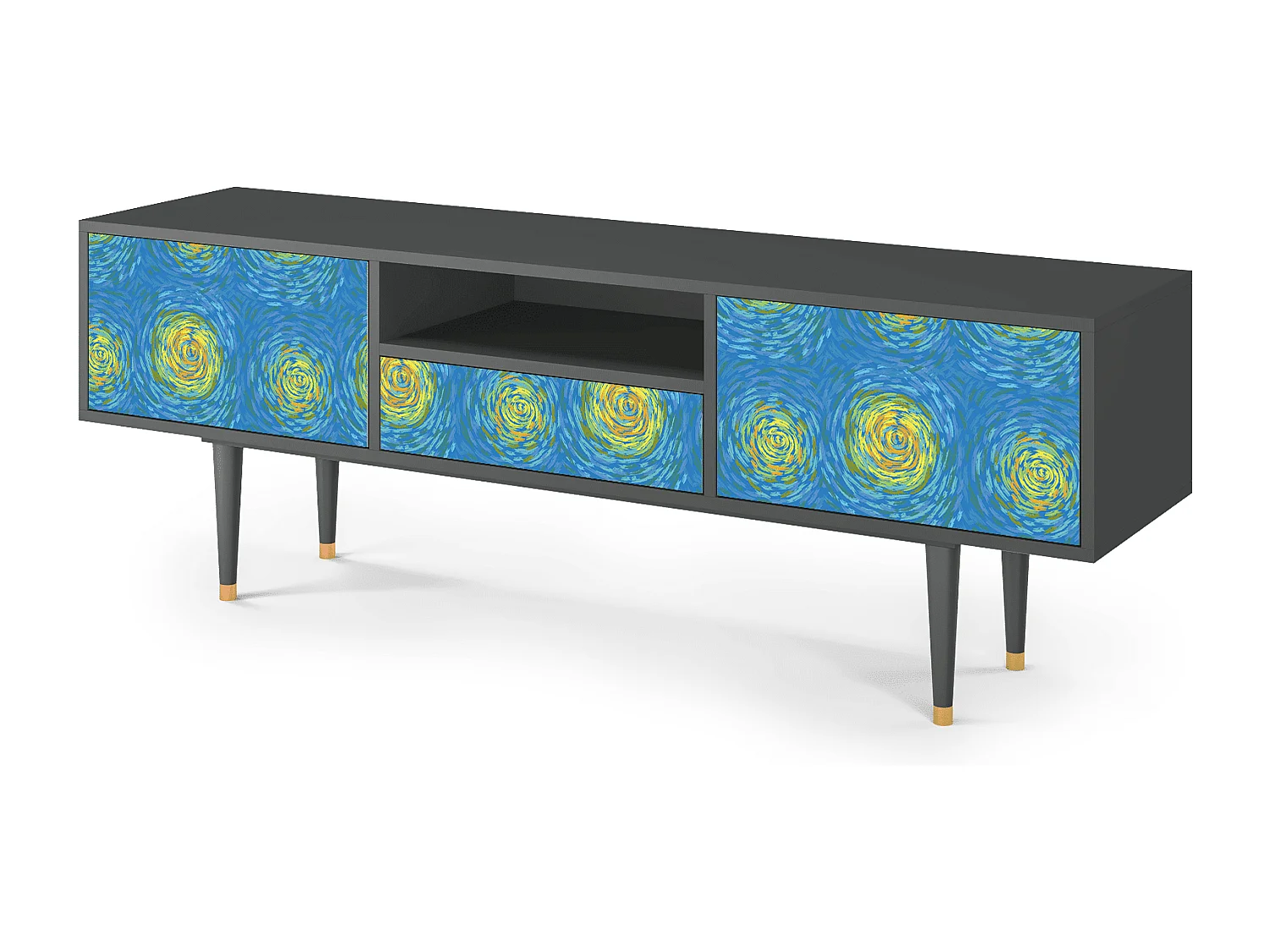 Meuble TV - 170х59х41 cm - T6 - Van Gogh Lights, Anthracite