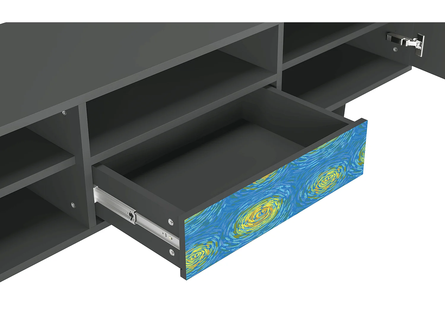 Meuble TV - 170х59х41 cm - T6 - Van Gogh Lights, Anthracite