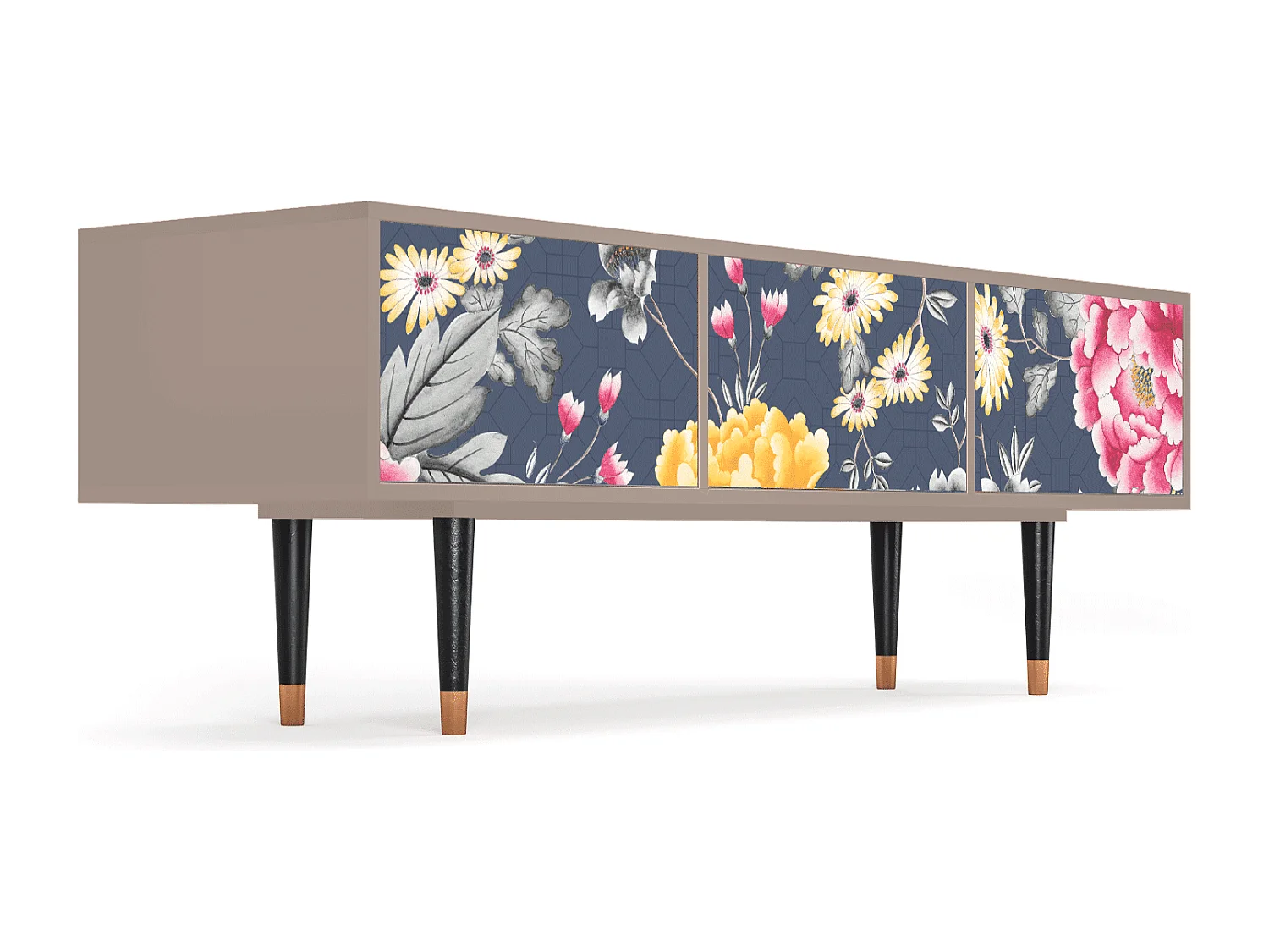 Meuble TV - 170х59х48 cm - T4 - Dark Flower Bed, Latte