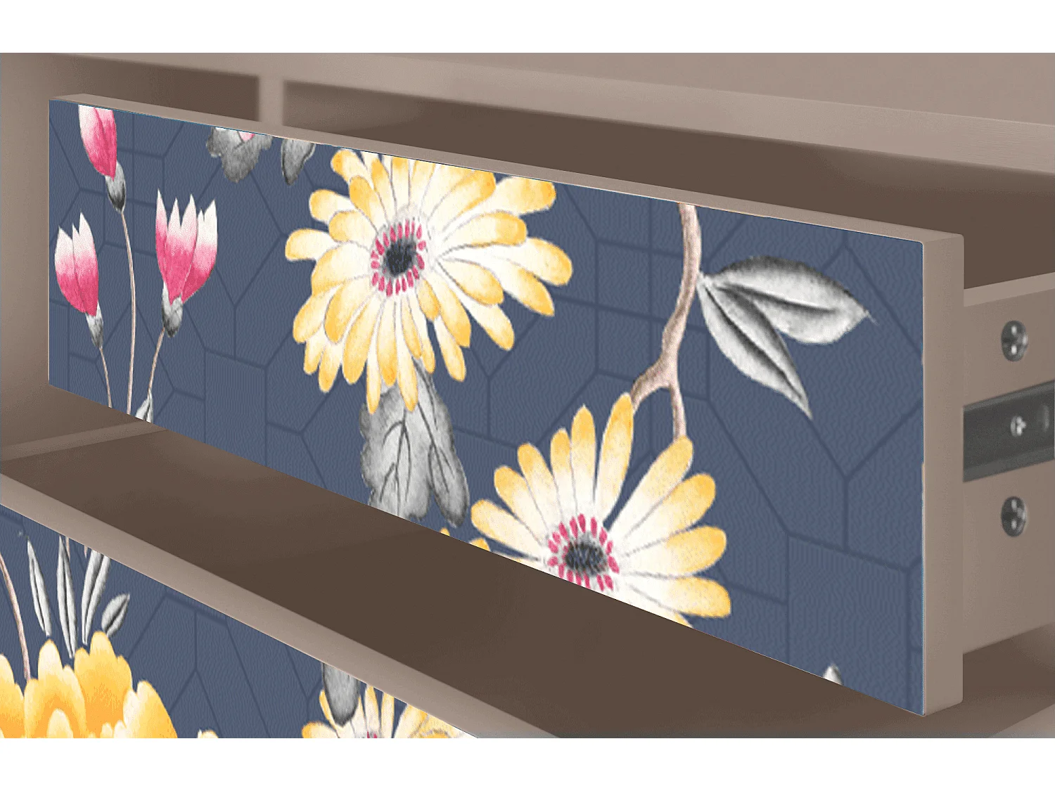 Meuble TV - 170х59х48 cm - T4 - Dark Flower Bed, Latte