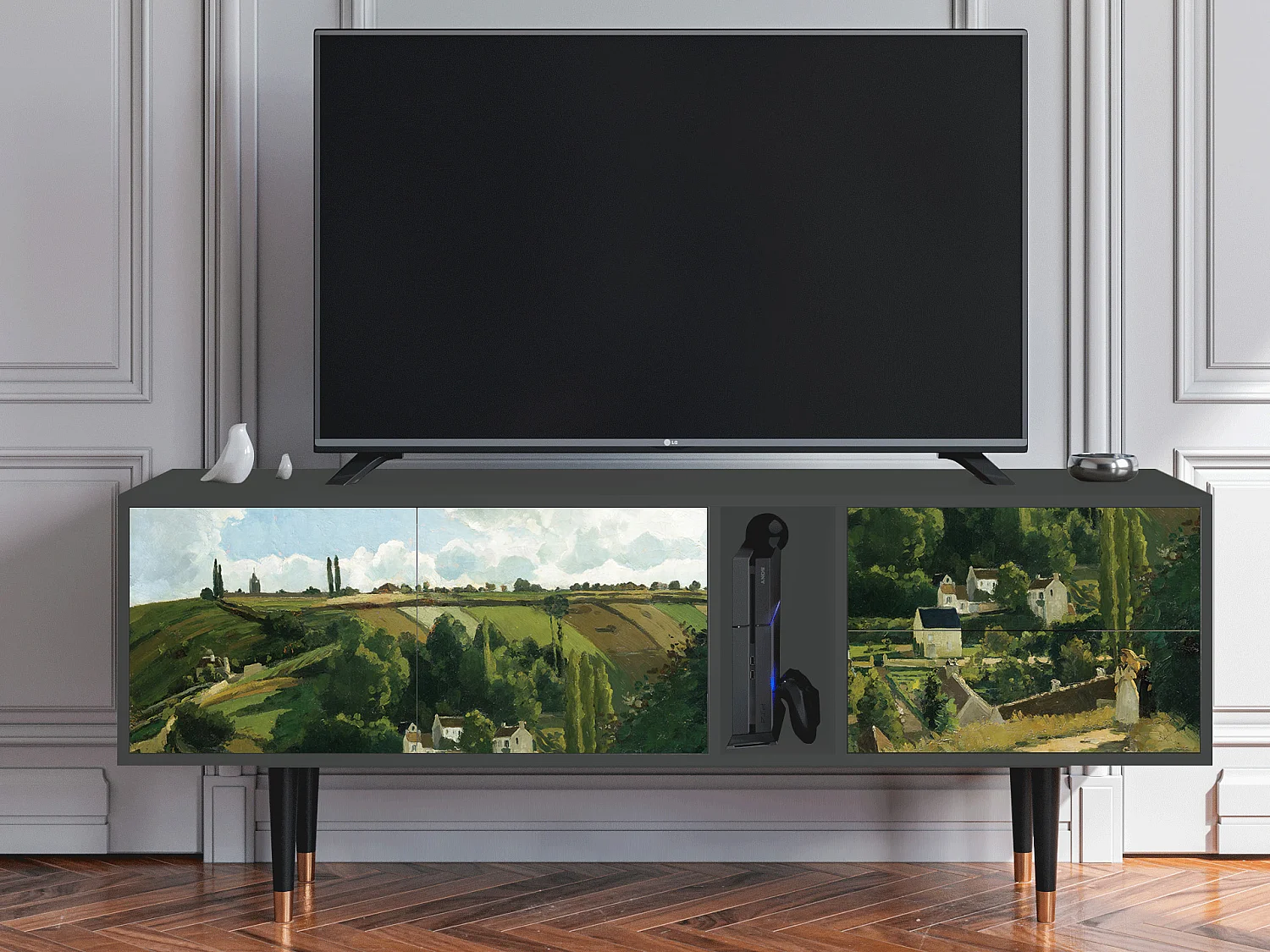 Mobile TV - 170х69х48 cm - T1 - Jalais Hill by Pissarro, Antracite