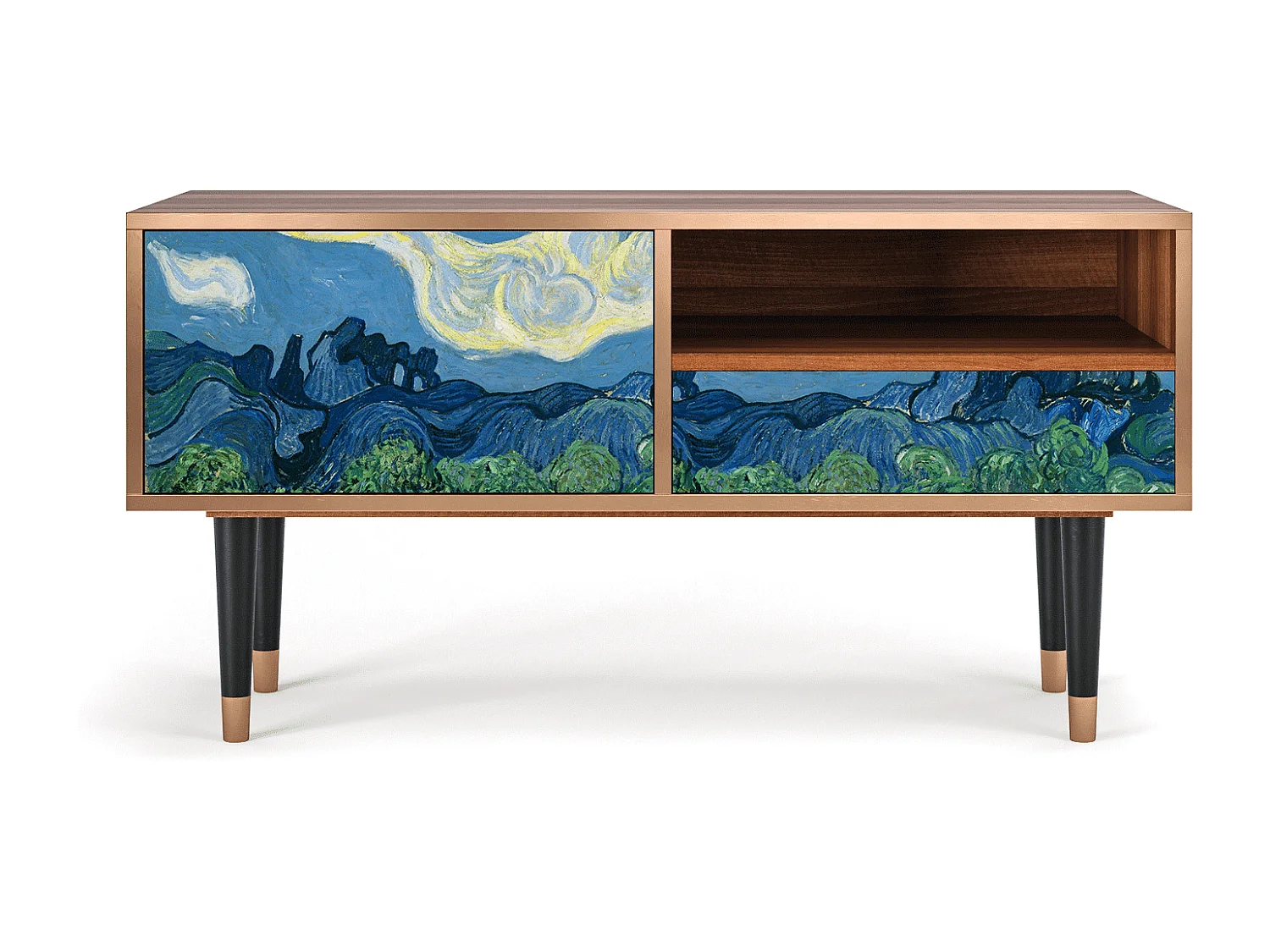 Szafka RTV - 115х59х48 cm - T3 - The Oil Trees, Orzech