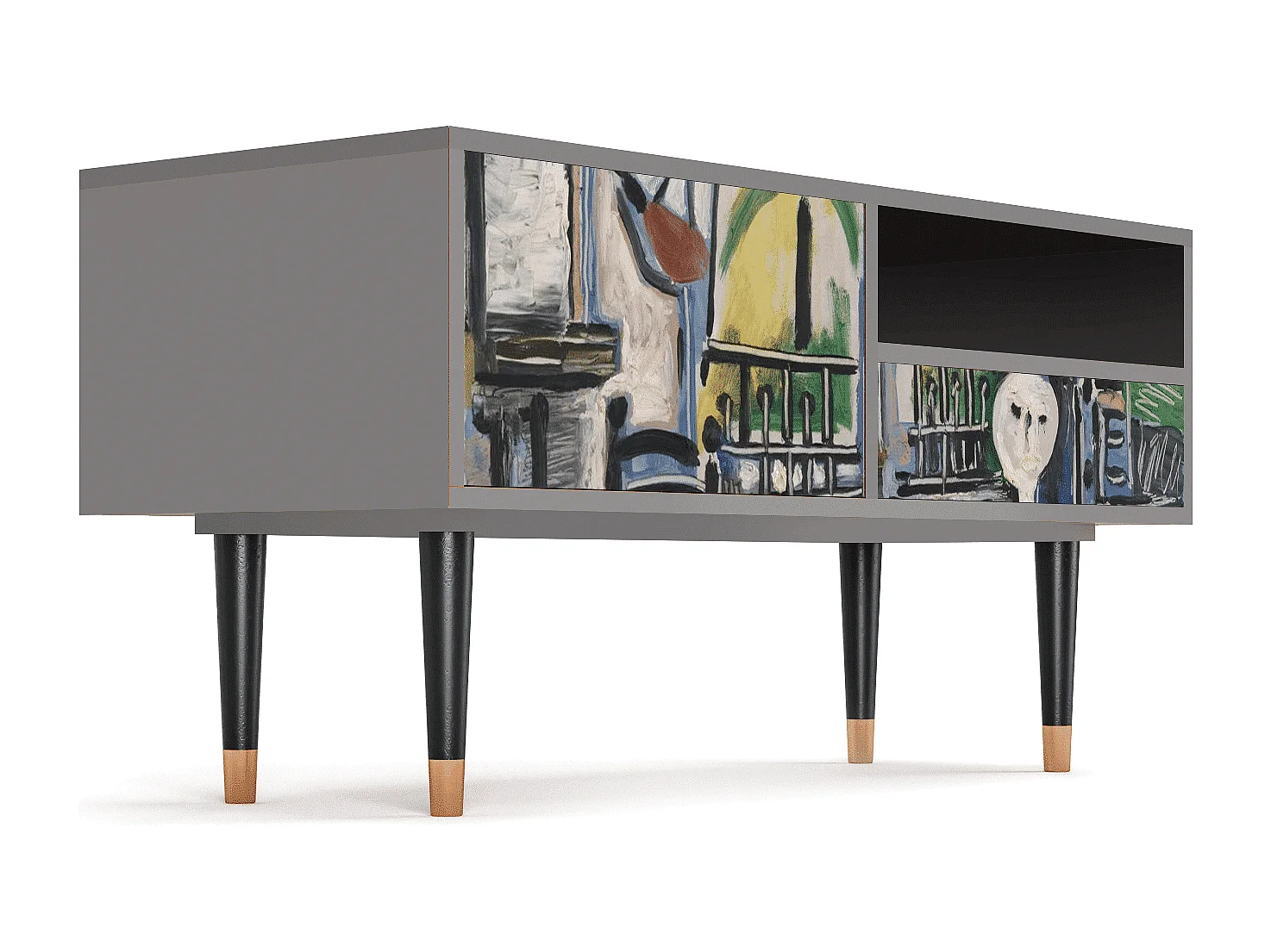 Meuble TV - 115х59х48 cm - T3 - The Studio , Gris