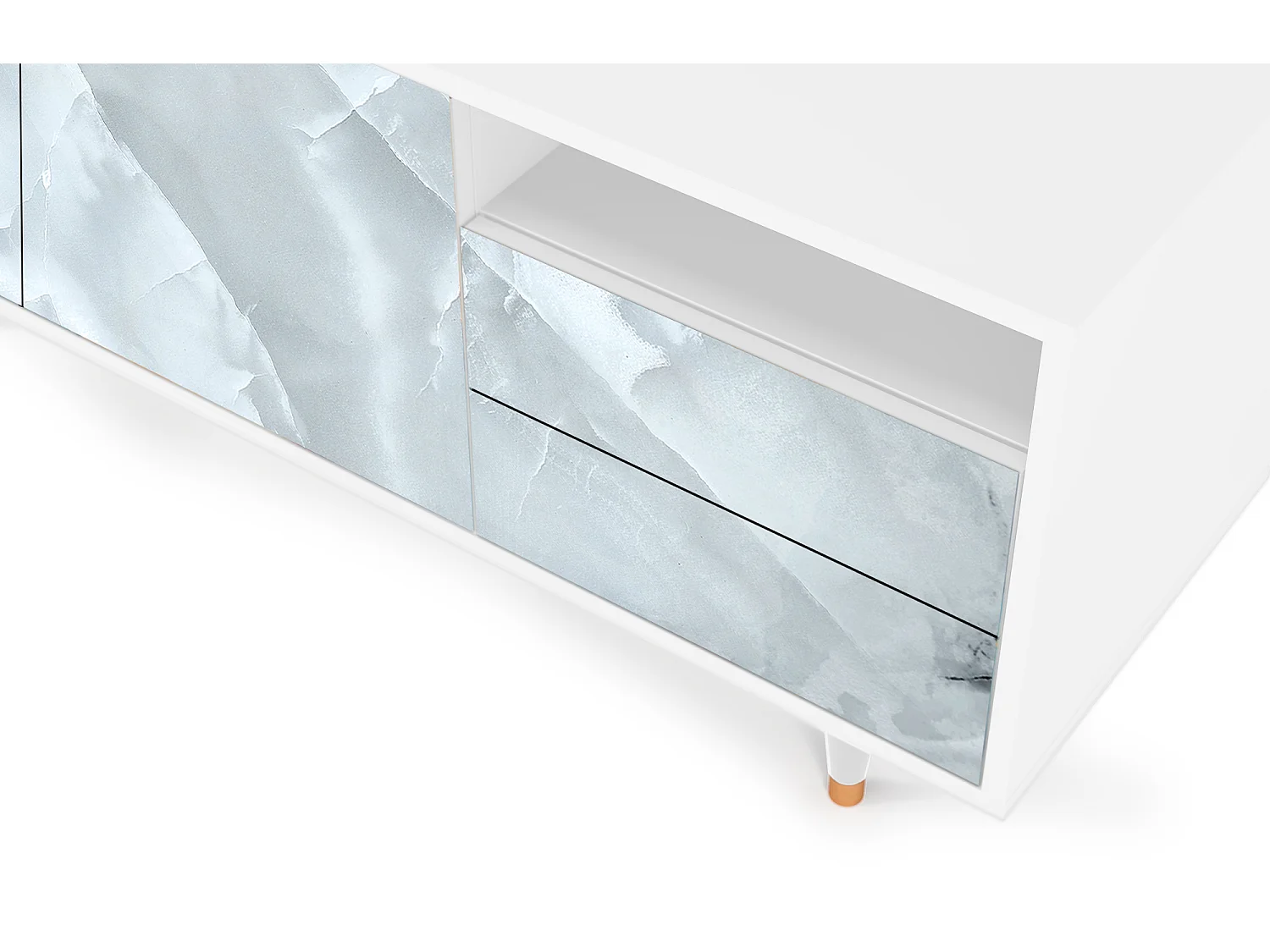 Meuble TV - 125х56х41 cm - T7 - The Onyx, Blanc