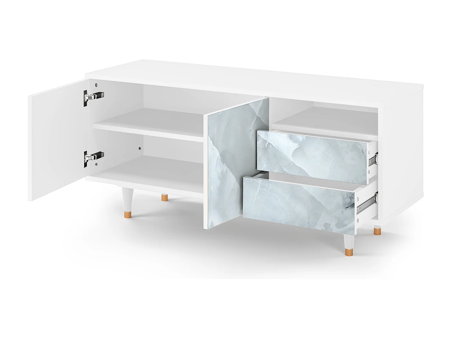 TV-Möbel - 125х56х41 cm - T7 - The Onyx, Weiß