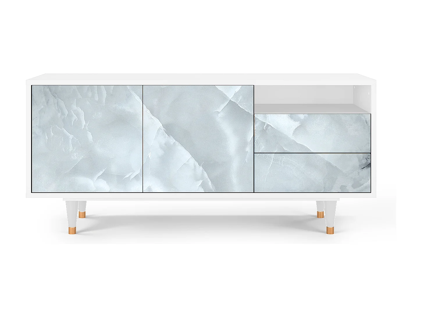 Meuble TV - 125х56х41 cm - T7 - The Onyx, Blanc