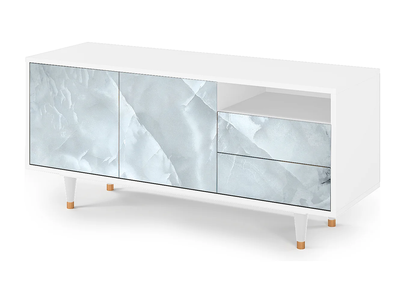 Meuble TV - 125х56х41 cm - T7 - The Onyx, Blanc