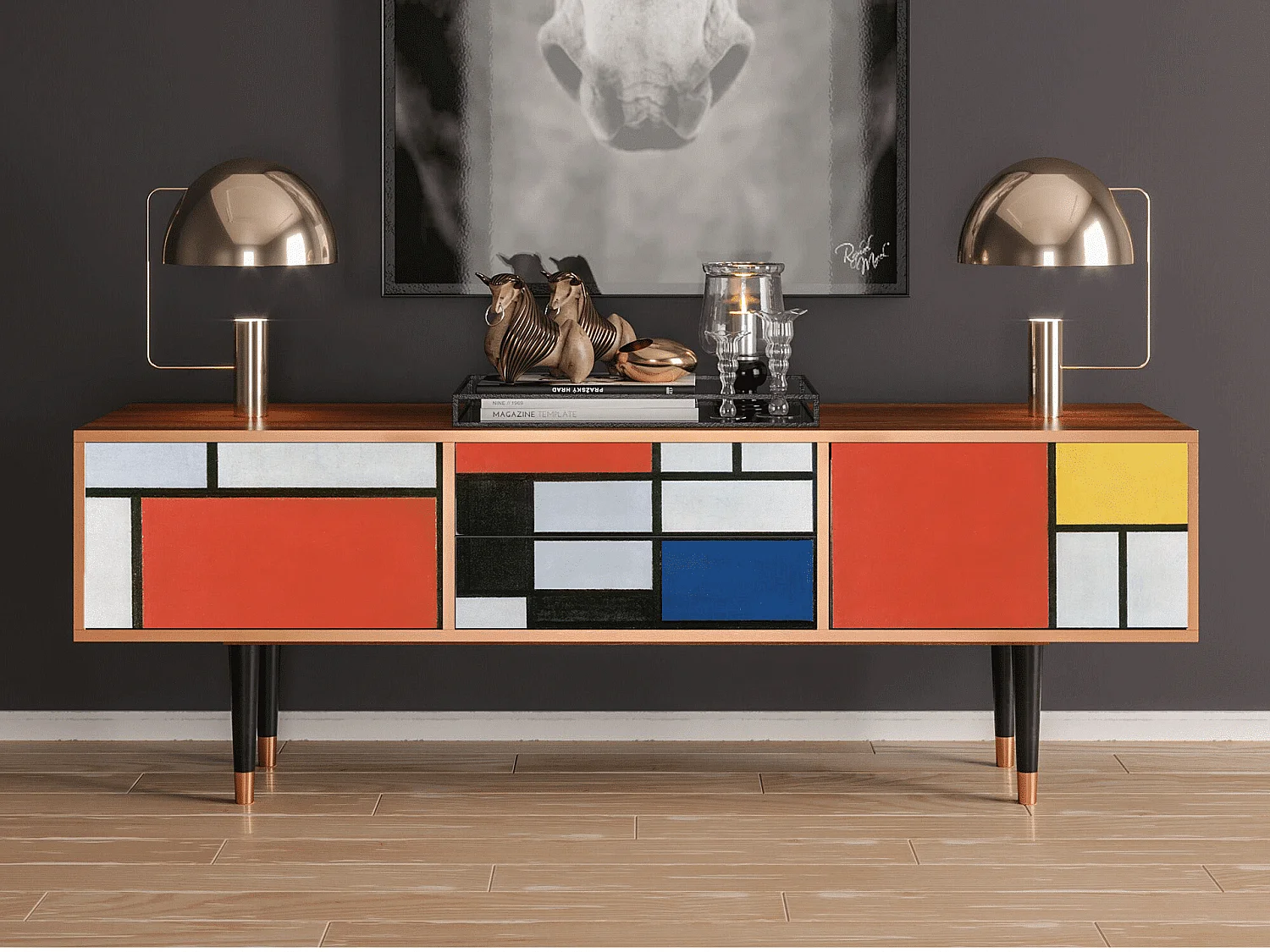 TV-Möbel - 170х59х48 cm - T4 - Composition, Walnuss