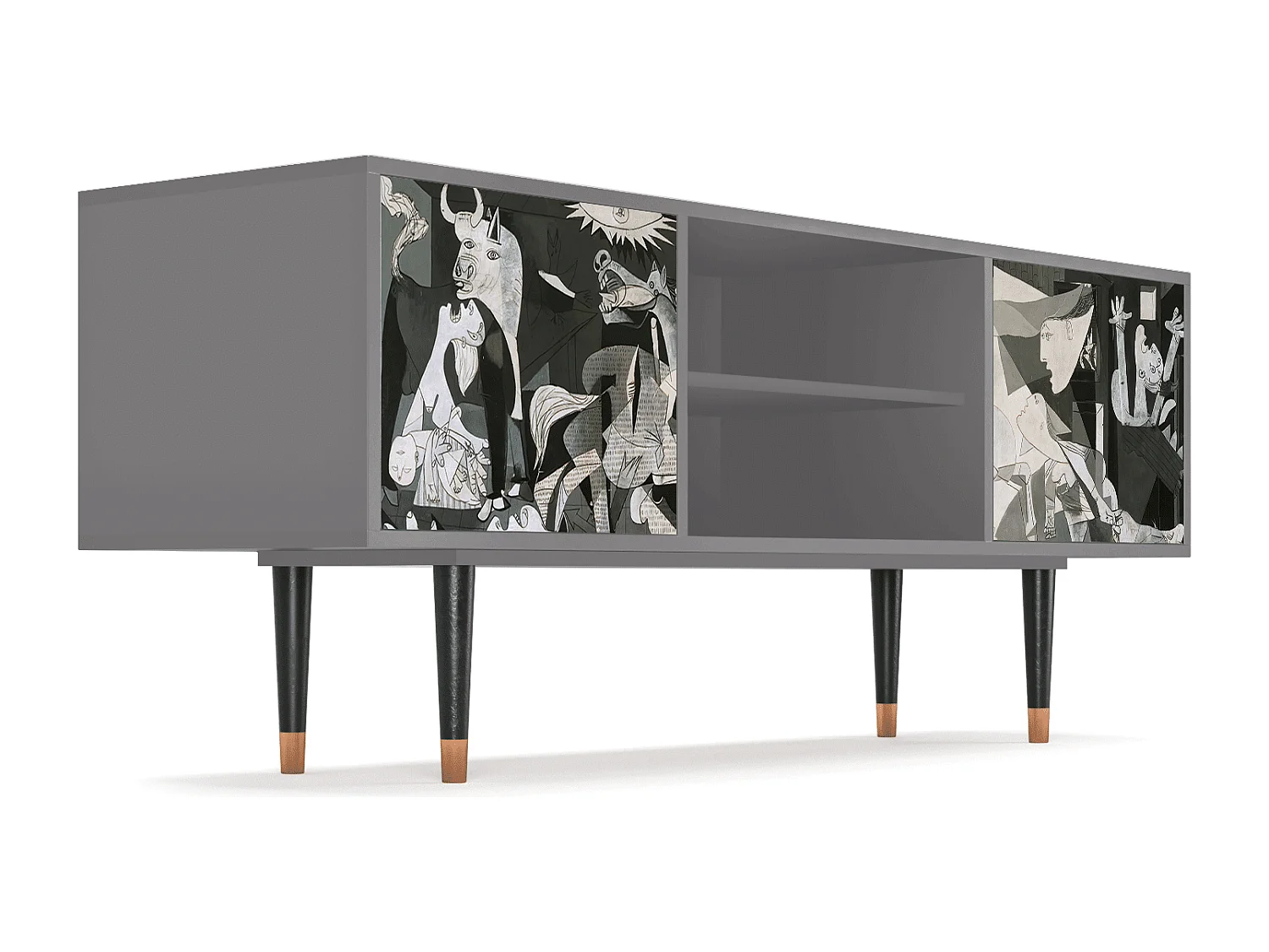TV-meubel - 170х69х48 cm - T2 - Guernica by Picasso, Grijs