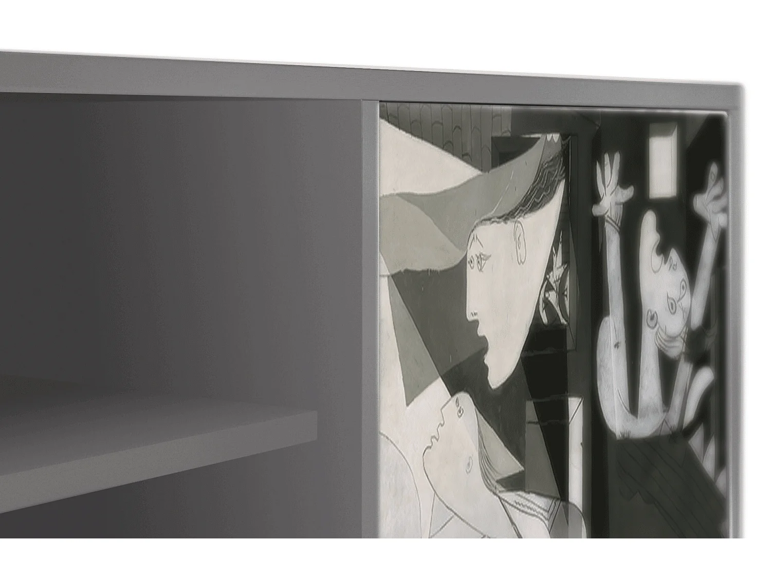 Szafka RTV - 170х69х48 cm - T2 - Guernica by Picasso, Szary