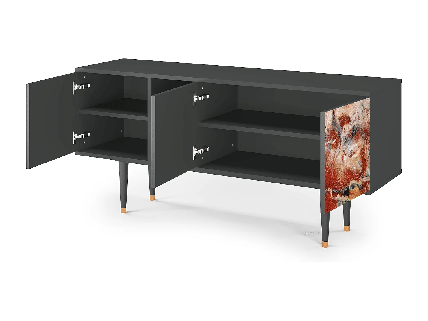 TV-meubel - 150х69х41 cm - T5 - The City Rises, Antraciet