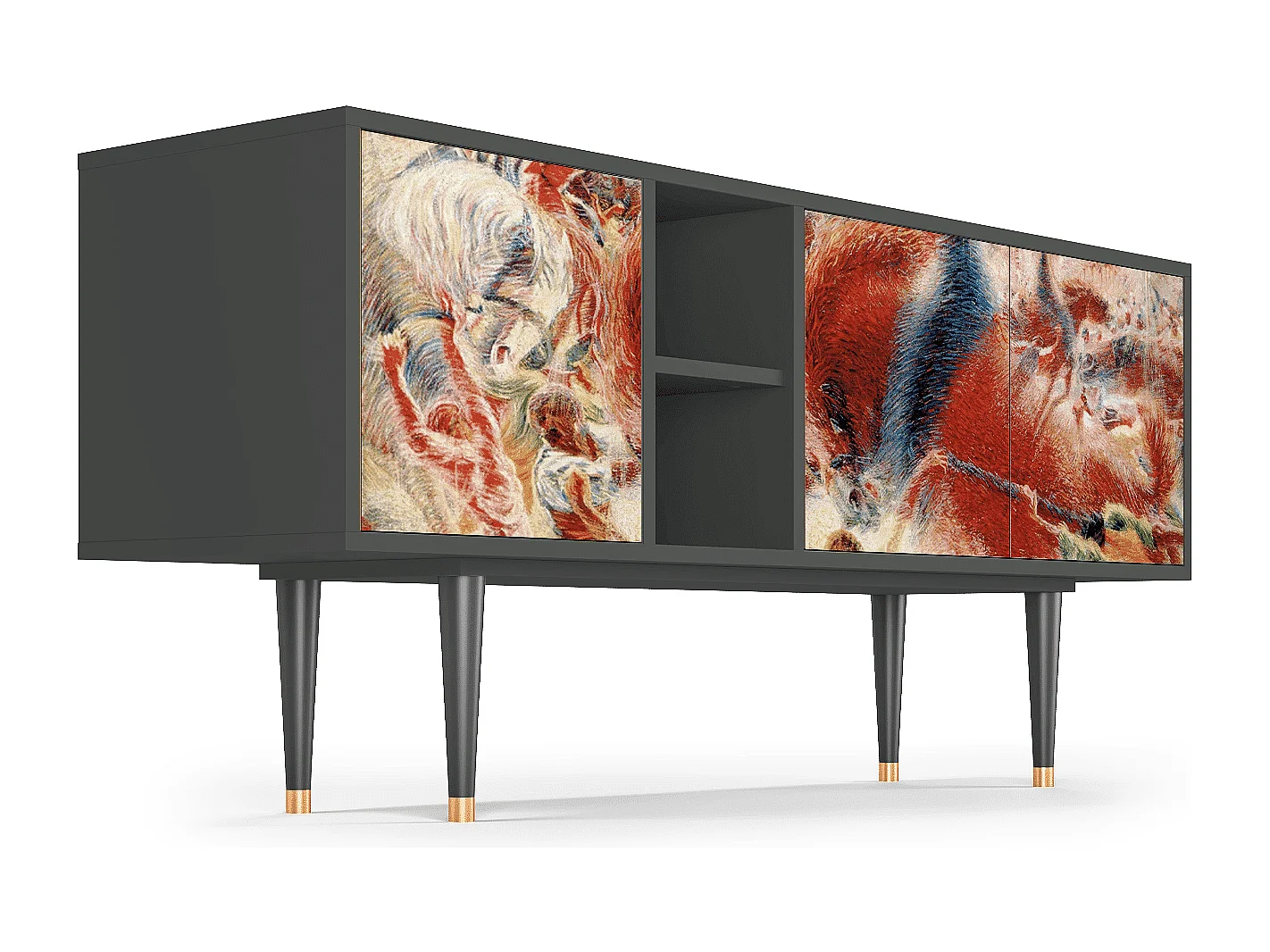 Meuble TV - 150х69х41 cm - T5 - The City Rises, Anthracite