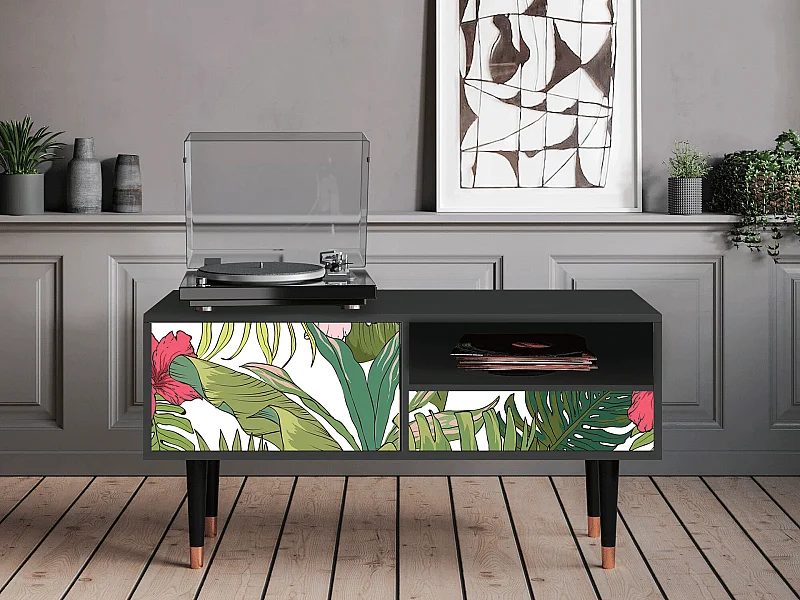 Mobile TV - 115х59х48 cm - T3 - Verdant Tropics, Antracite