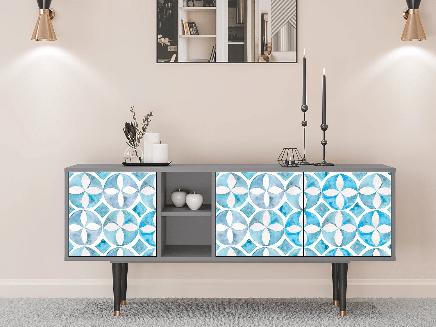 TV-Möbel - 150х69х41 cm - T5 - Porto Mood, Grau