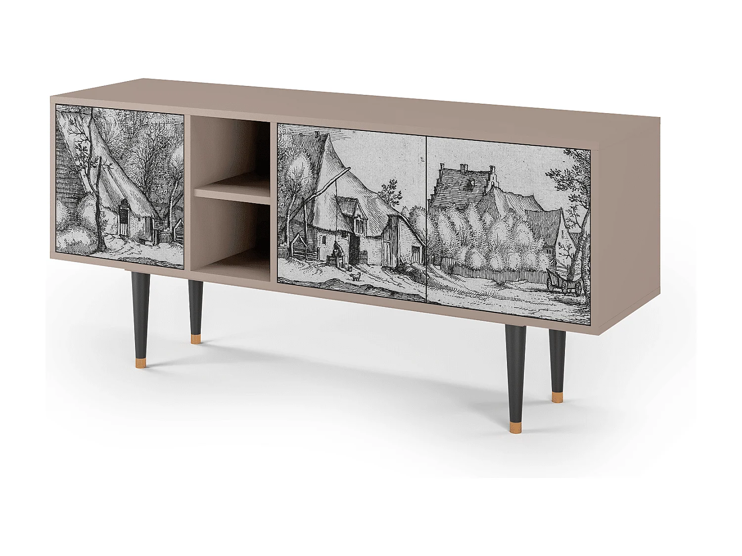 Szafka RTV - 150х69х41 cm - T5 - Farms in a Village, Latte
