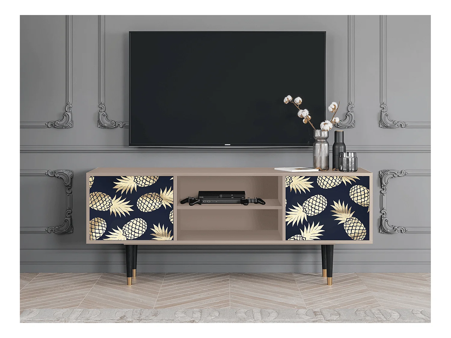 Mobile TV - 170х69х48 cm - T2 - Sunny Pineaple, Latte