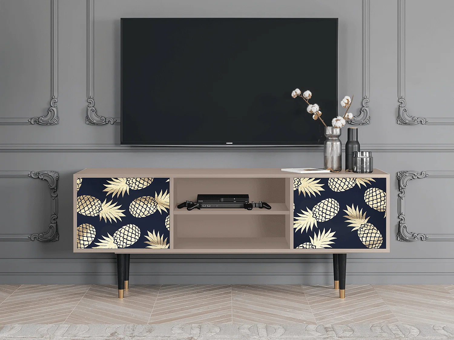 Mobile TV - 170х69х48 cm - T2 - Sunny Pineaple, Latte