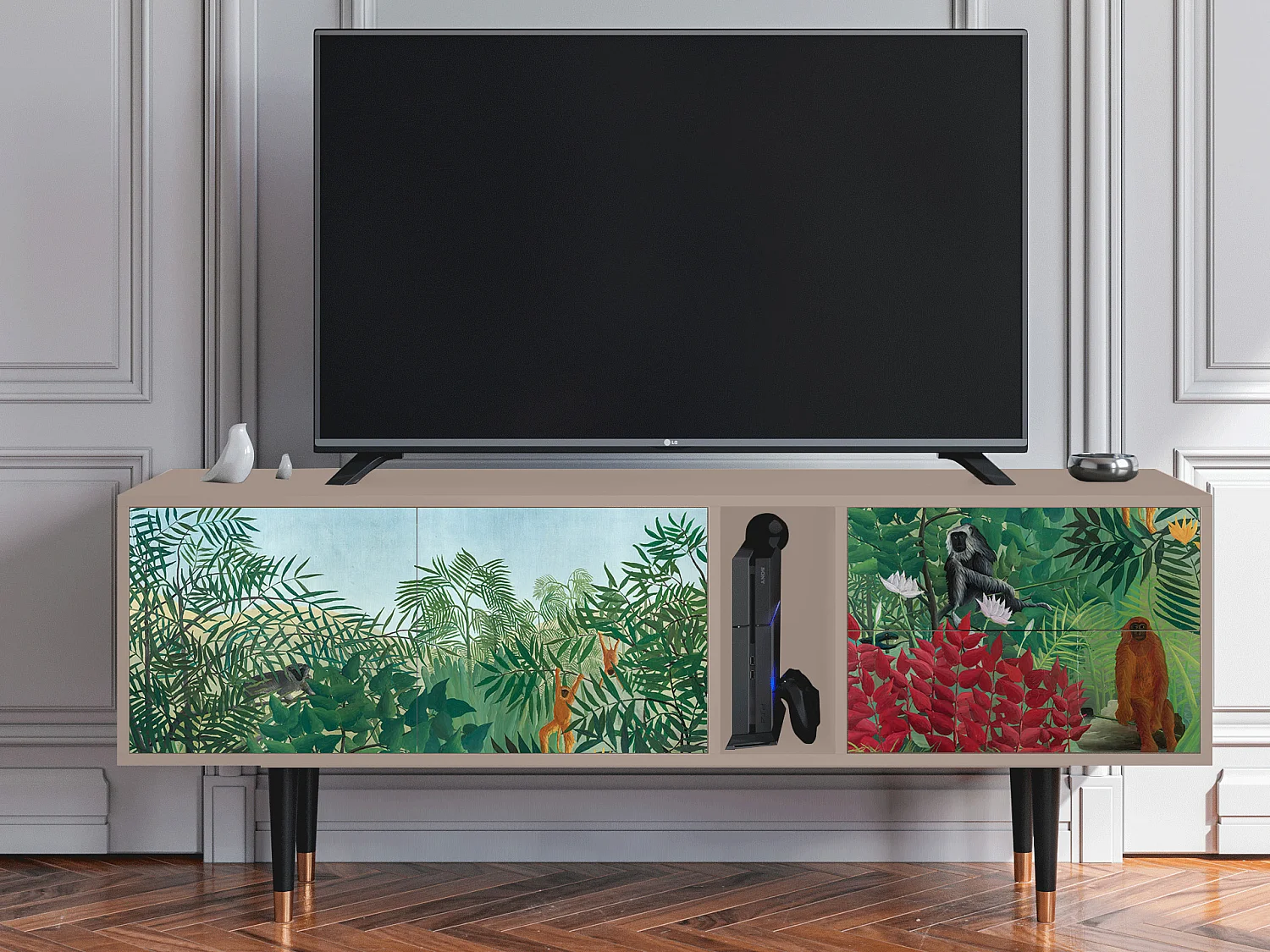 Mobile TV - 170х69х48 cm - T1 - Jungles in Paris, Latte