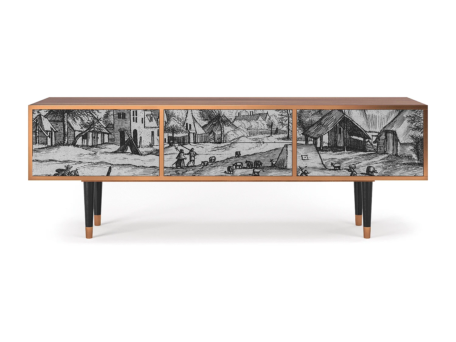 Mobile TV - 170х59х48 cm - T4 - Country Village, Noce