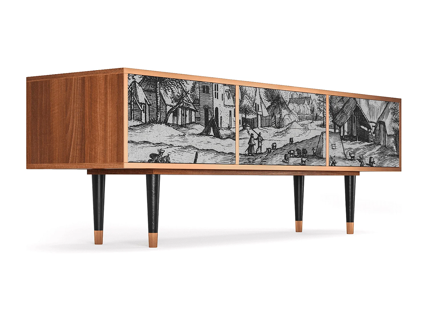 Mobile TV - 170х59х48 cm - T4 - Country Village, Noce