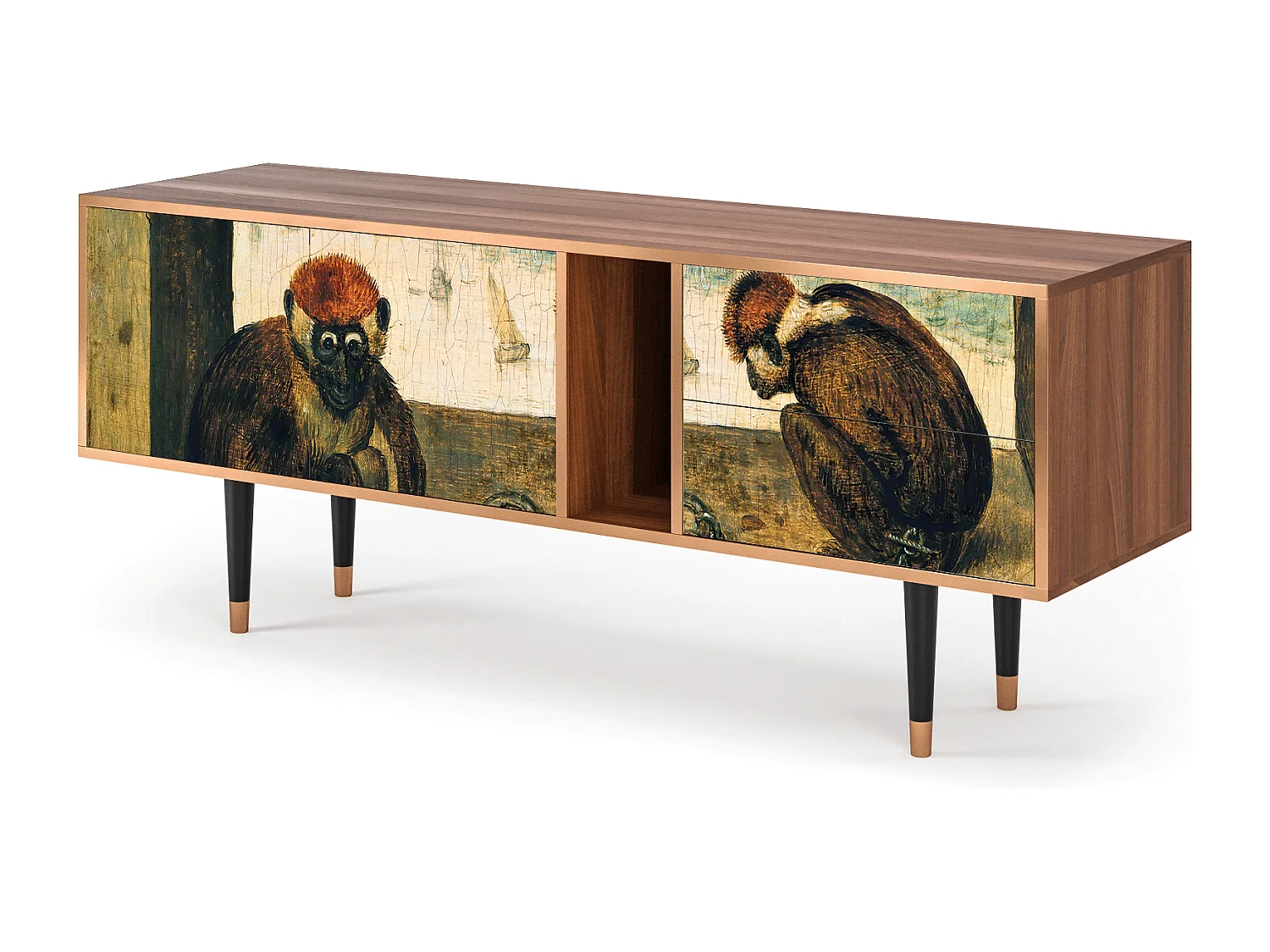 Mobile TV - 170х69х48 cm - T1 - Two Monkeys, Noce