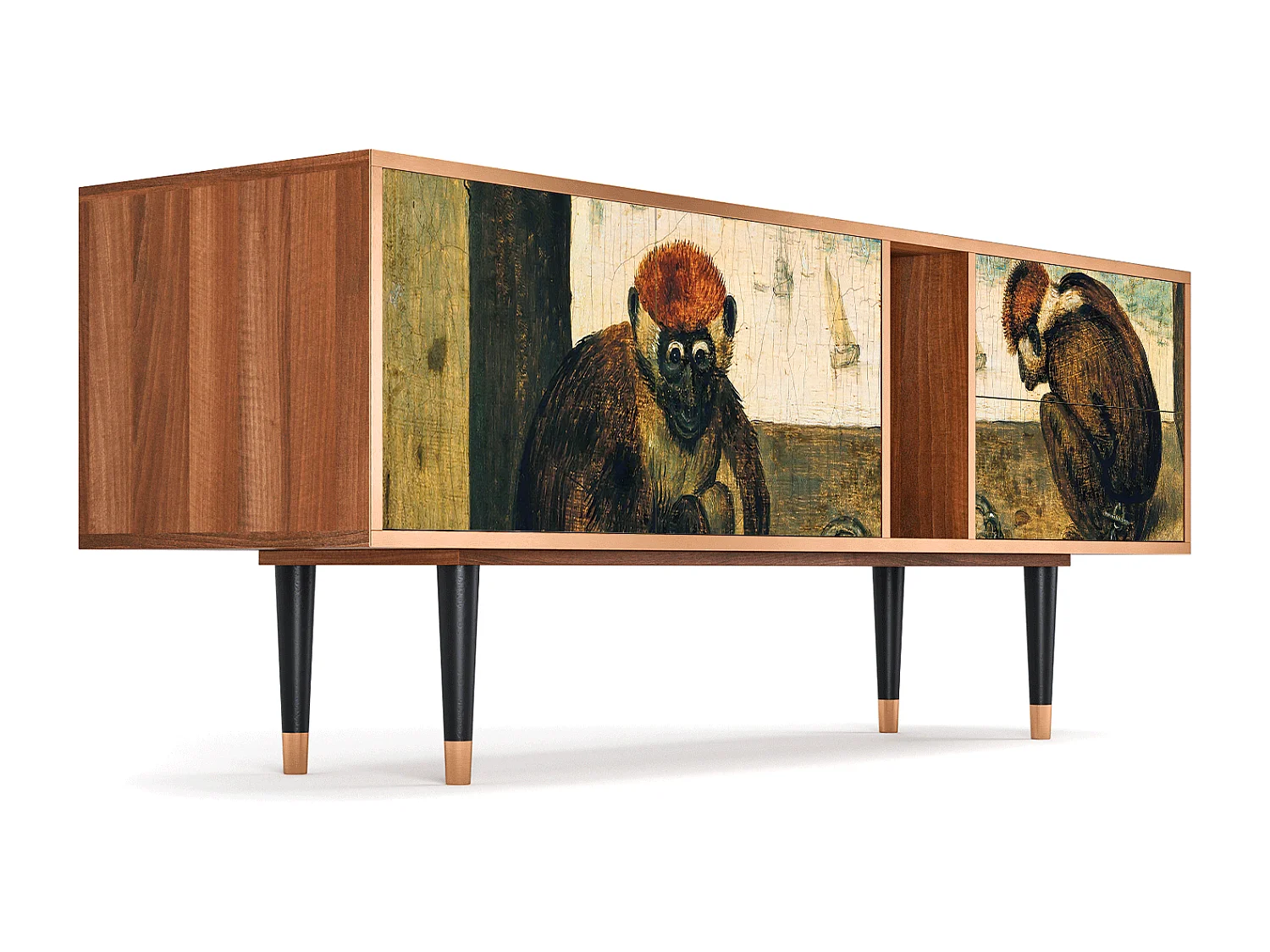 Mobile TV - 170х69х48 cm - T1 - Two Monkeys, Noce