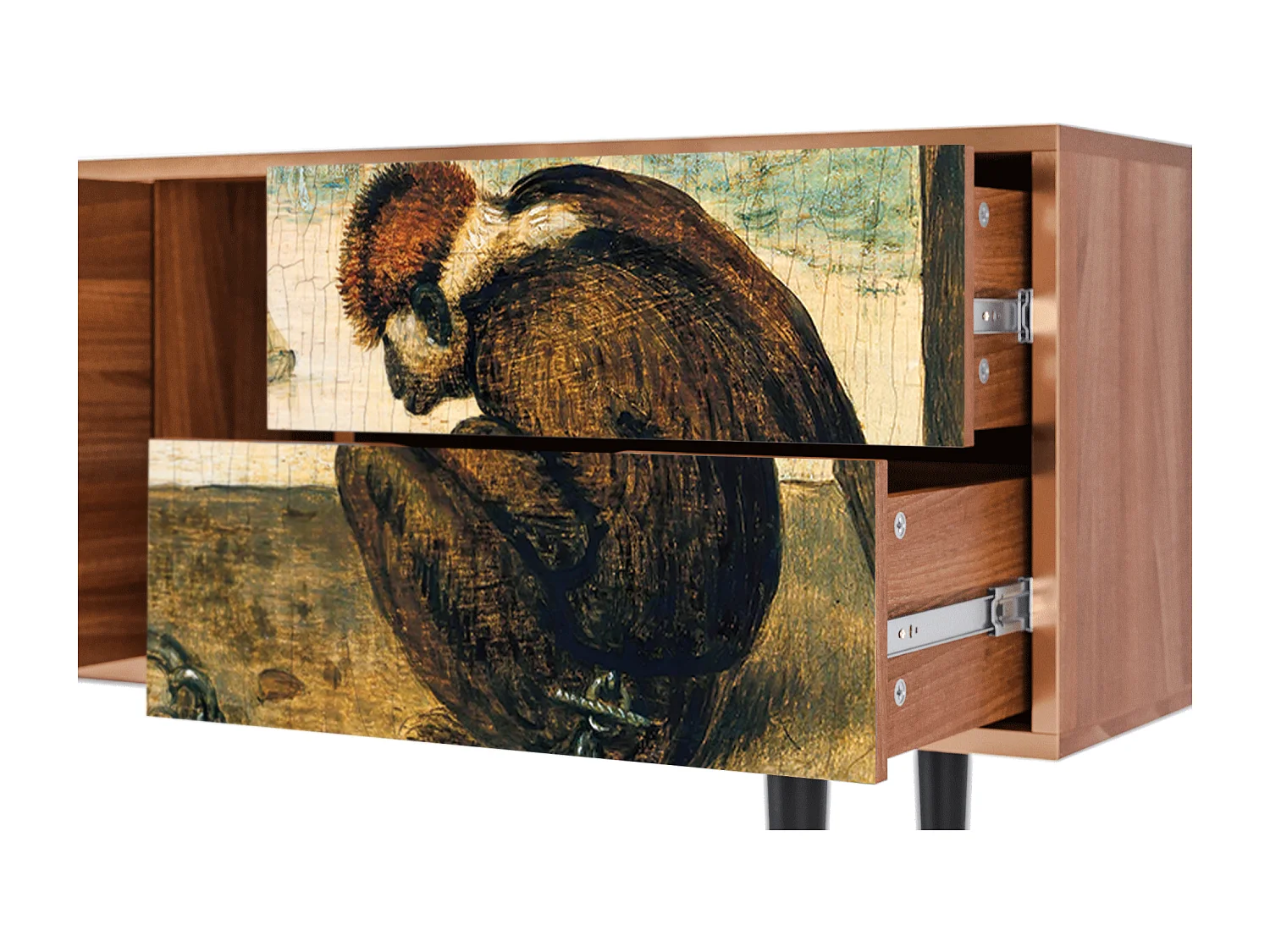 Mobile TV - 170х69х48 cm - T1 - Two Monkeys, Noce
