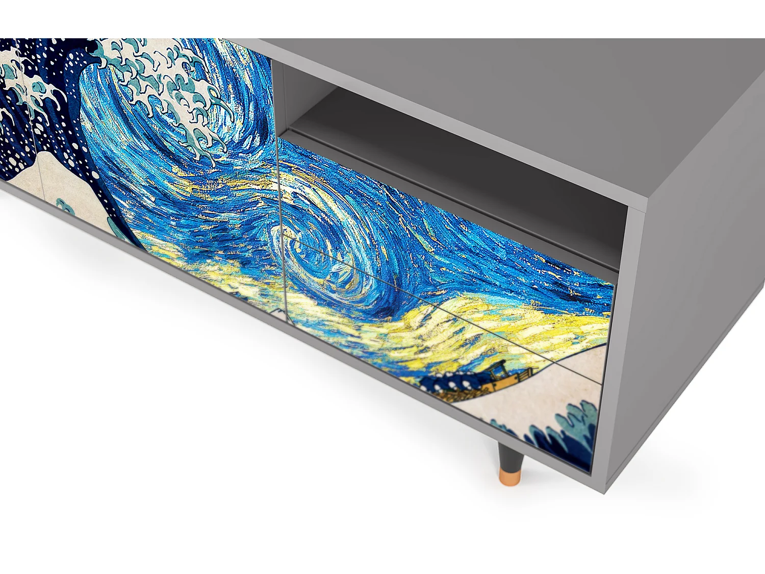 Meuble TV - 125х56х41 cm - T7 - Great Wave, Gris