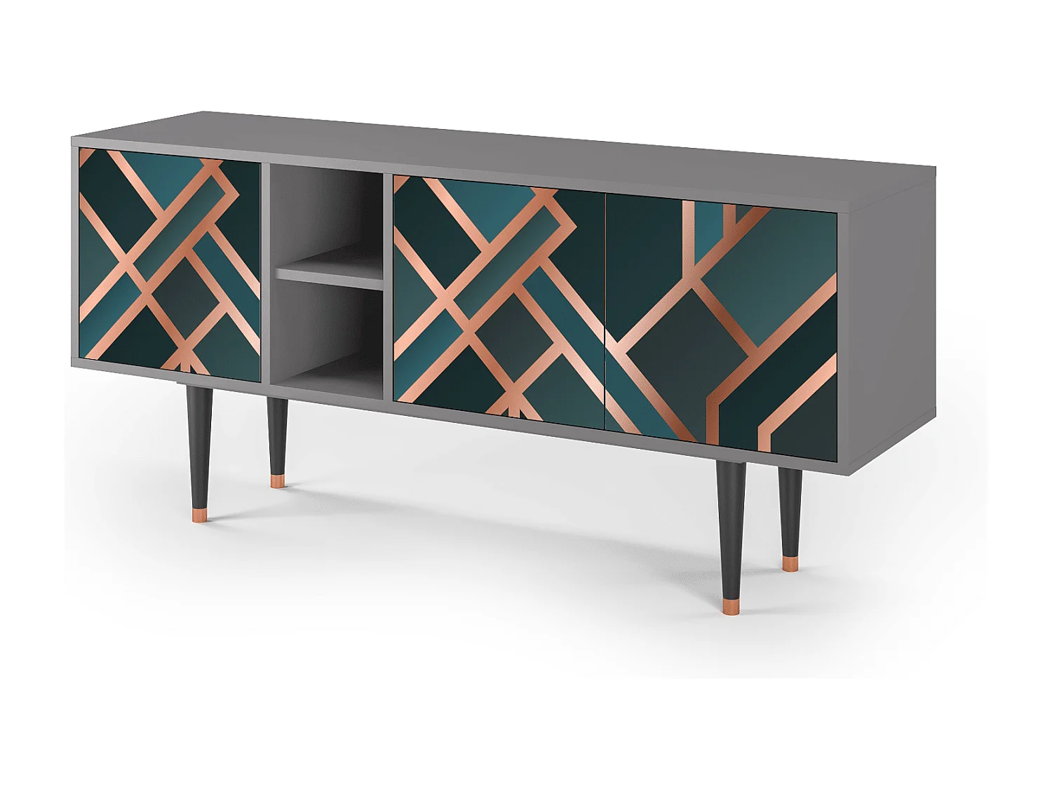 Meuble TV - 150х69х41 cm - T5 - Bronze Crossroad, Gris