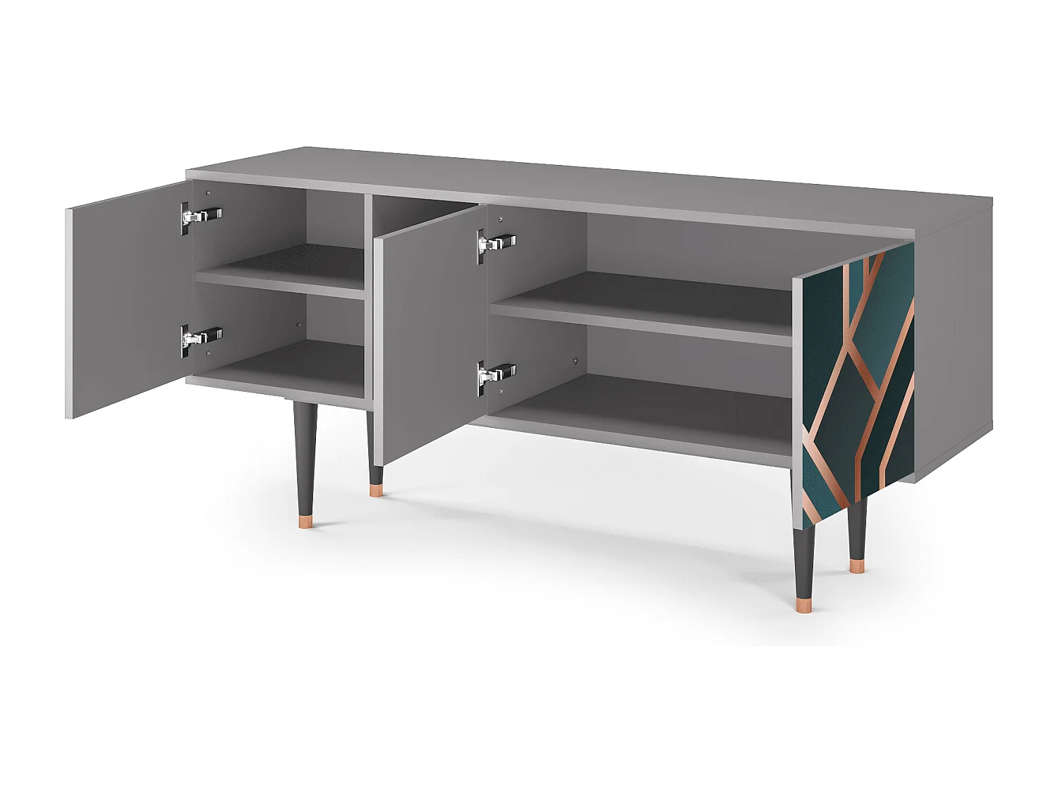 Meuble TV - 150х69х41 cm - T5 - Bronze Crossroad, Gris