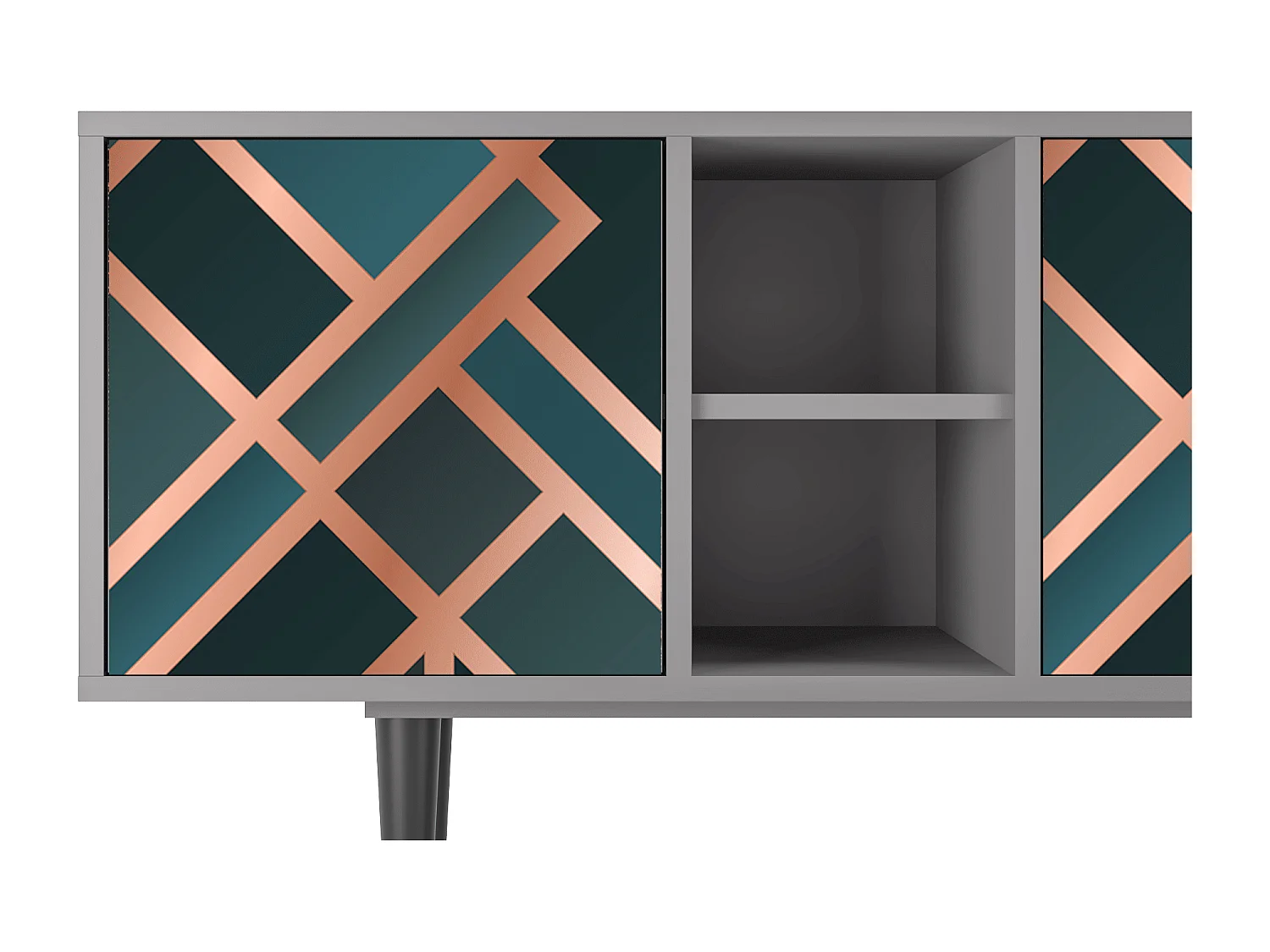 Meuble TV - 150х69х41 cm - T5 - Bronze Crossroad, Gris