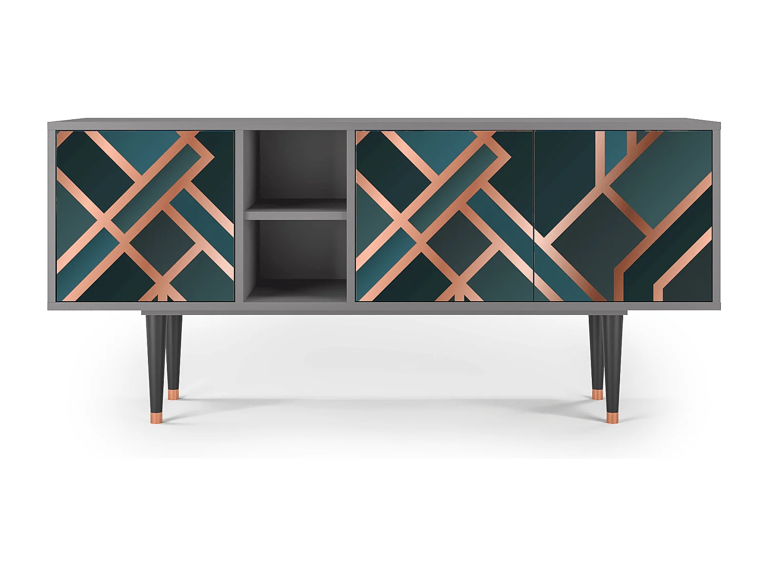 Meuble TV - 150х69х41 cm - T5 - Bronze Crossroad, Gris