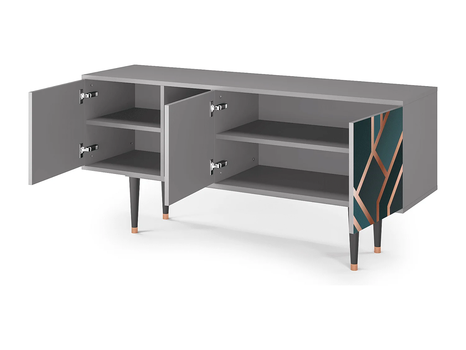 Meuble TV - 150х69х41 cm - T5 - Bronze Crossroad, Gris