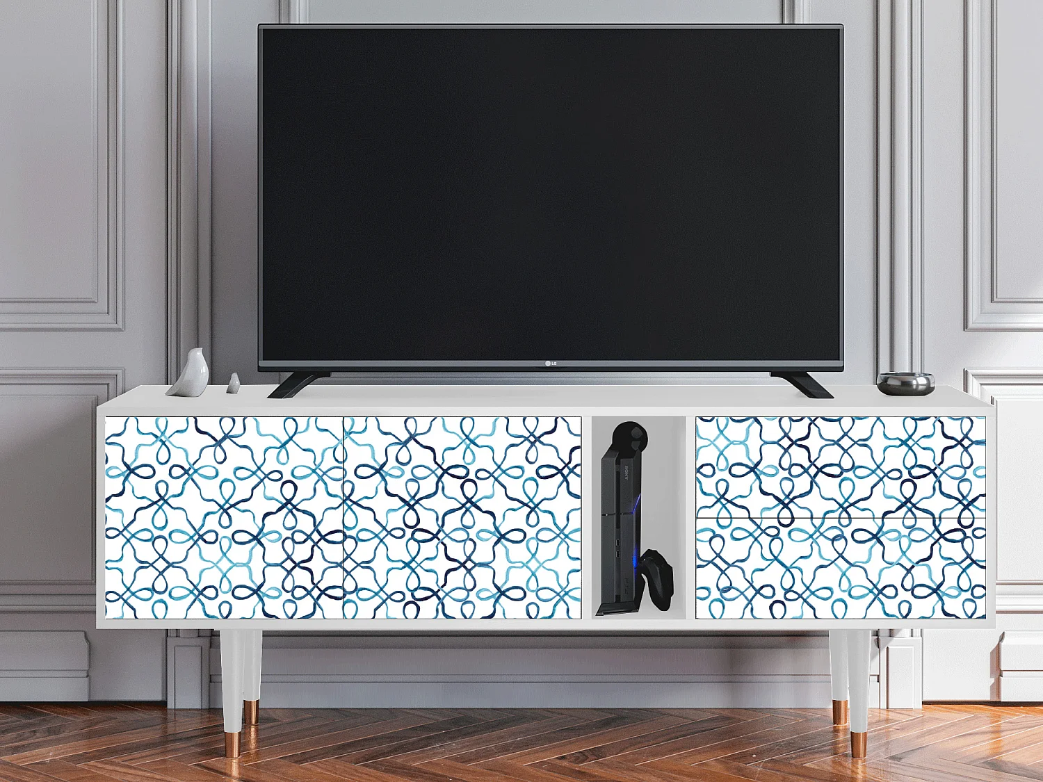 Mobile TV - 170х69х48 cm - T1 - Marine Strings, Bianco