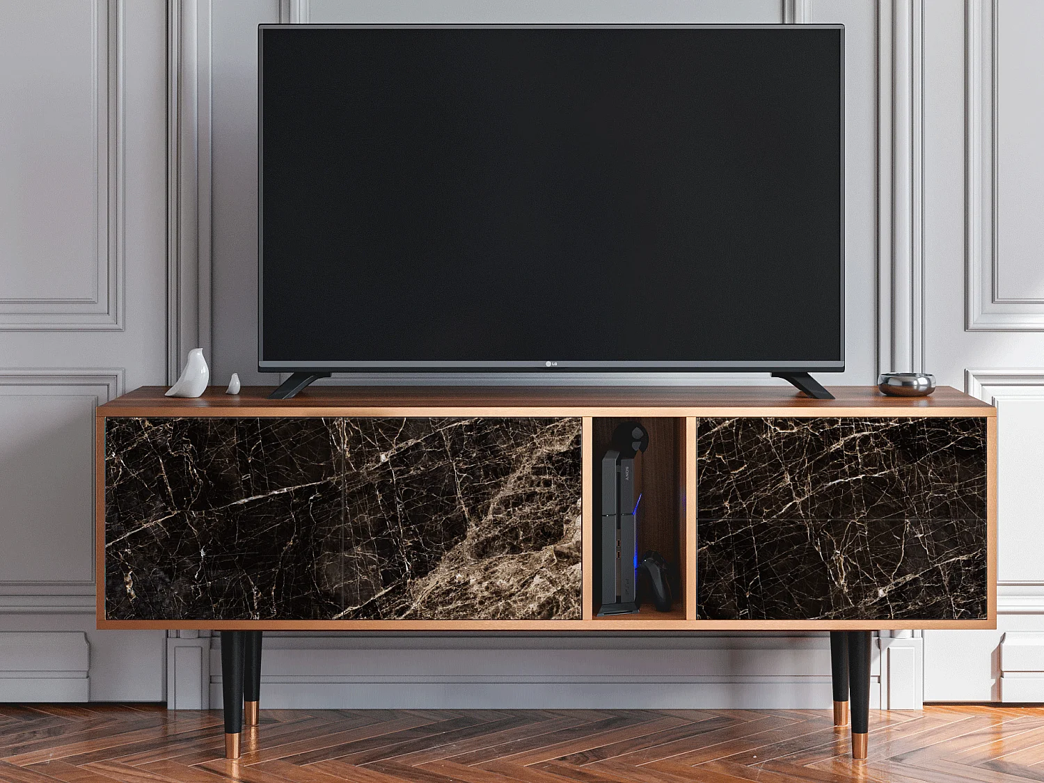 Meuble TV - 170х69х48 cm - T1 - Night Abyss, Noyer