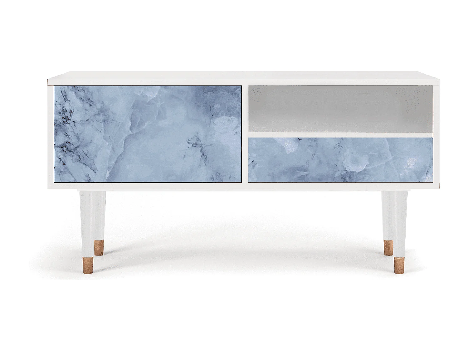 Meuble TV - 115х59х48 cm - T3 - Feather Ice, Blanc